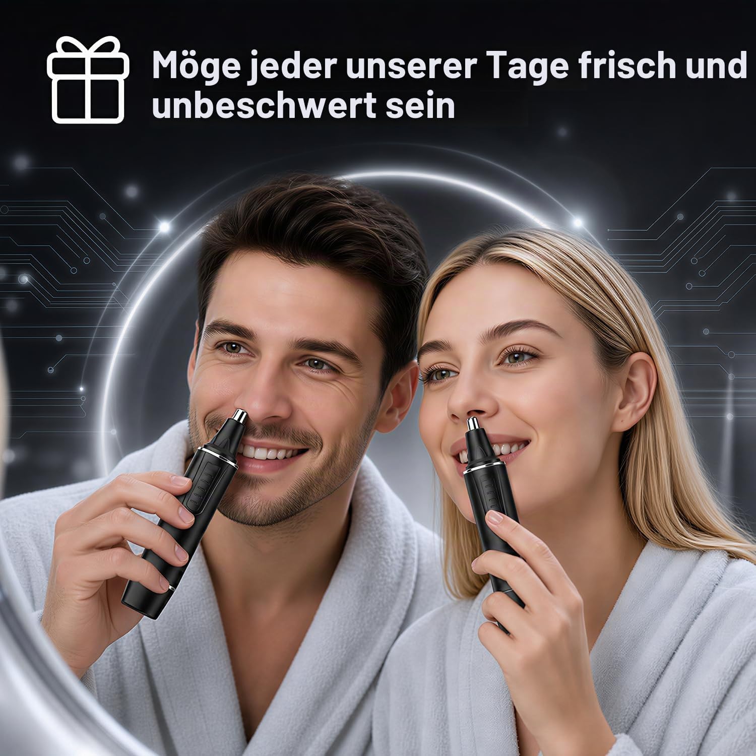 Nasenhaartrimmer Herren, 3 in 1 Nasenhaarentferner und Ohrhaarschneider, USB Wiederaufladbar Ohrhaarschneider mit PrecisionTrim-Technologie, Doppelschneideklingen, IPX7 Wasserdicht, Einfache Reinigung – Bild 7