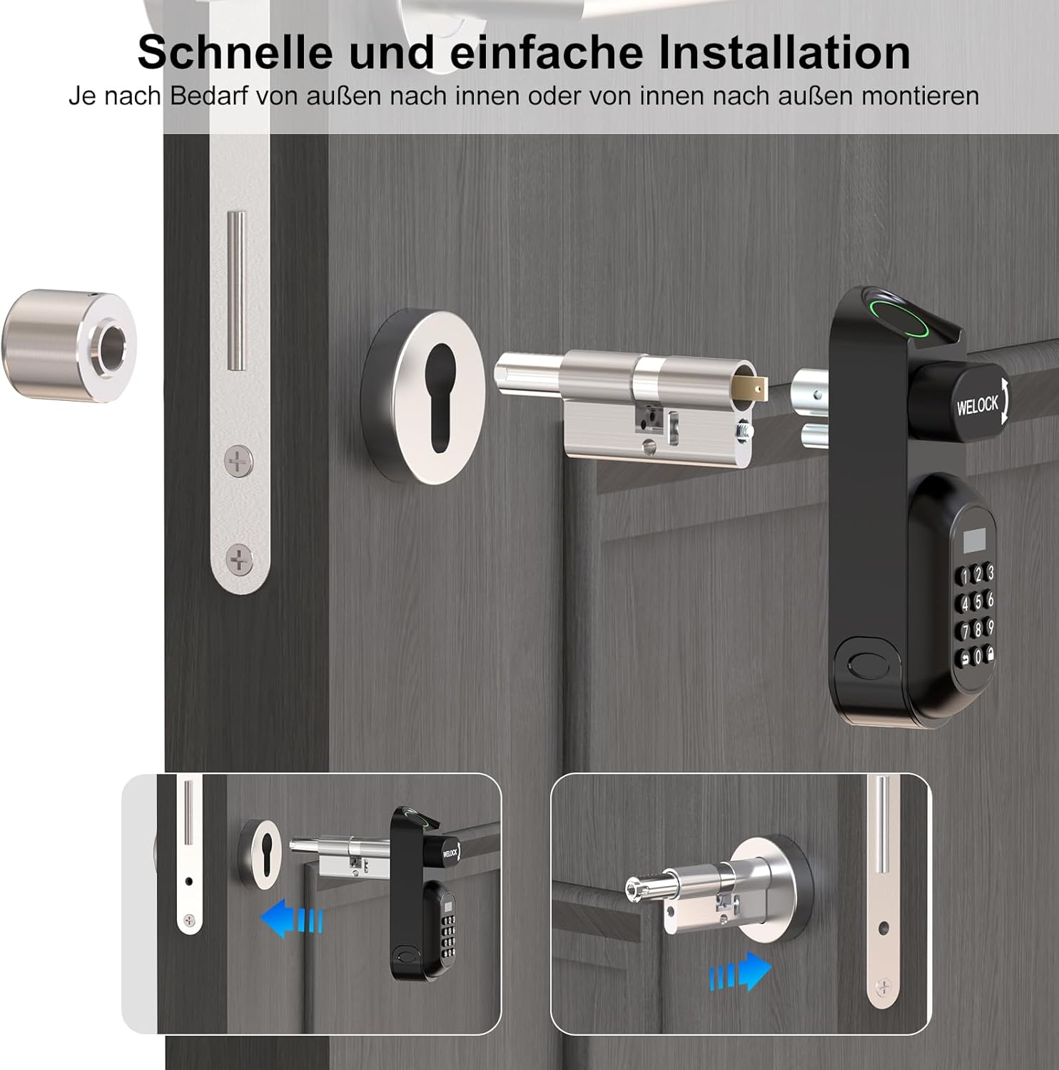 WELOCK U81 Türschloss Fingerabdruck Passwort mit Mechanischer Schlüssel – Bild 7