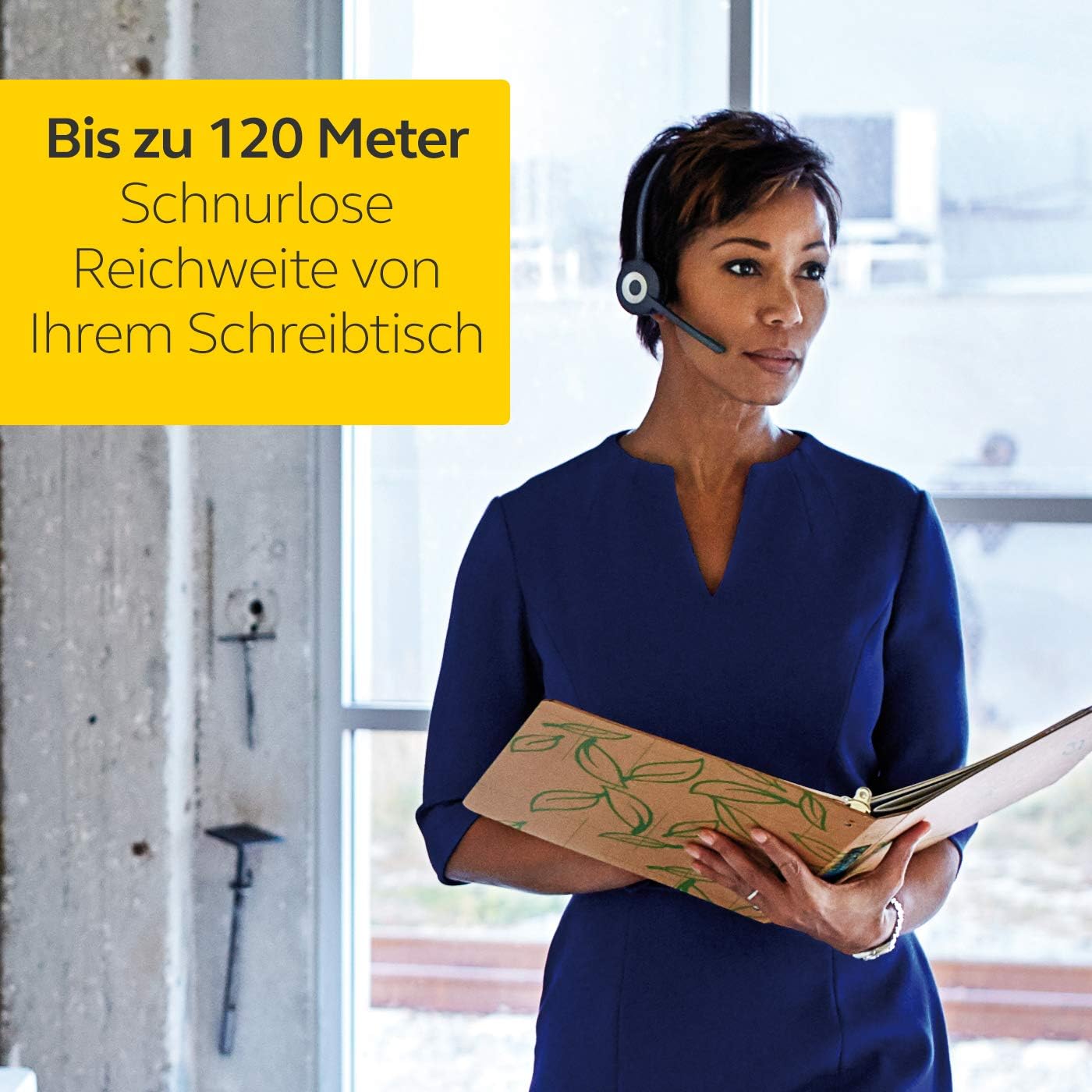 Jabra Pro 920 MS Mono DECT-Headset, kabellos, HD-Stimme, Geräuschunterdrückung und Akkulaufzeit für einen Tag – optimiert für die Verwendung mit Festnetztelefon in Europa – EU-Stecker – Bild 3