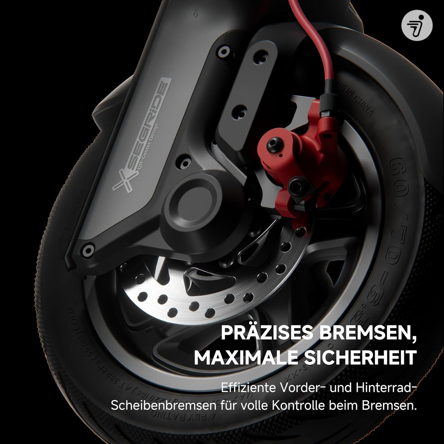 Segway-Ninebot F3 D, E-Scooter mit Straßenzulassung für Erwachsene, 70km Reichweite im Eco-Modus, 120kg Tragfähigkeit, doppelte hydraulische Federung, Smart Display, Schwarz – Bild 5
