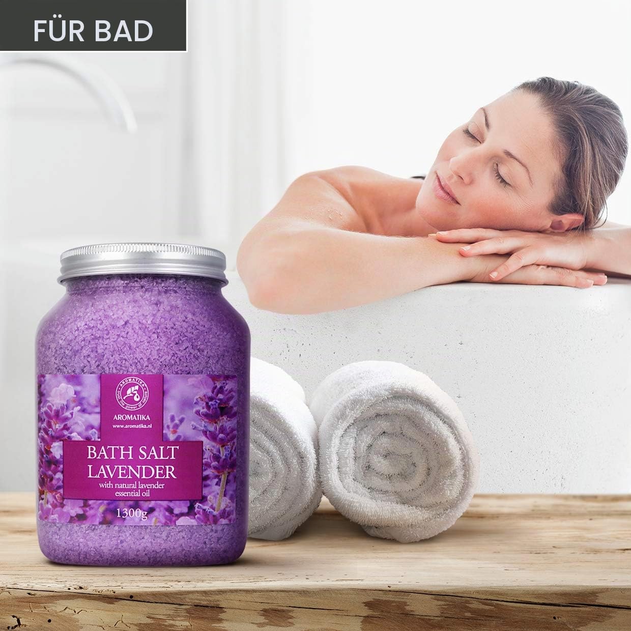 Badesalz Lavendel 1300 g - Meersalz mit ätherischem Lavendelöl – Bild 5