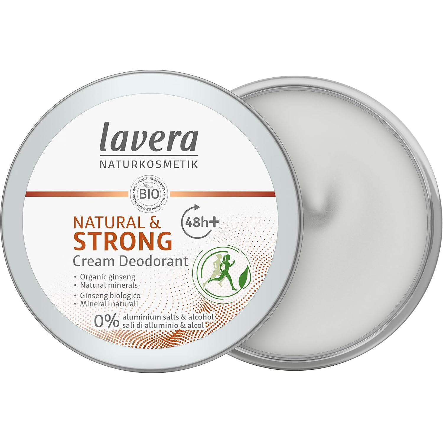 lavera - Deo Creme NATURAL STRONG - vegane Naturkosmetik - Bio Ginseng - Natürliche Mineralien ohne Aluminium - 48 Stunden Deo Schutz - 50 ml, 1 stück – Bild 2