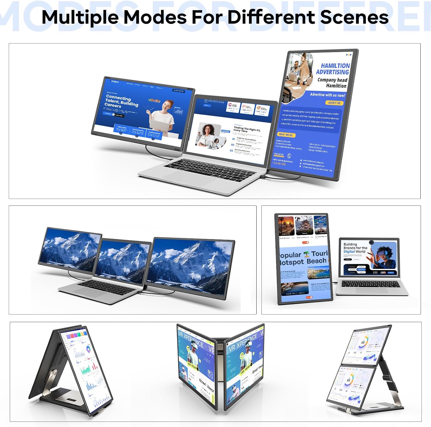 Laptop Bildschirm Erweiterung, 15,6 Zoll 1080P FHD Laptop Monitor Extender – Bild 3