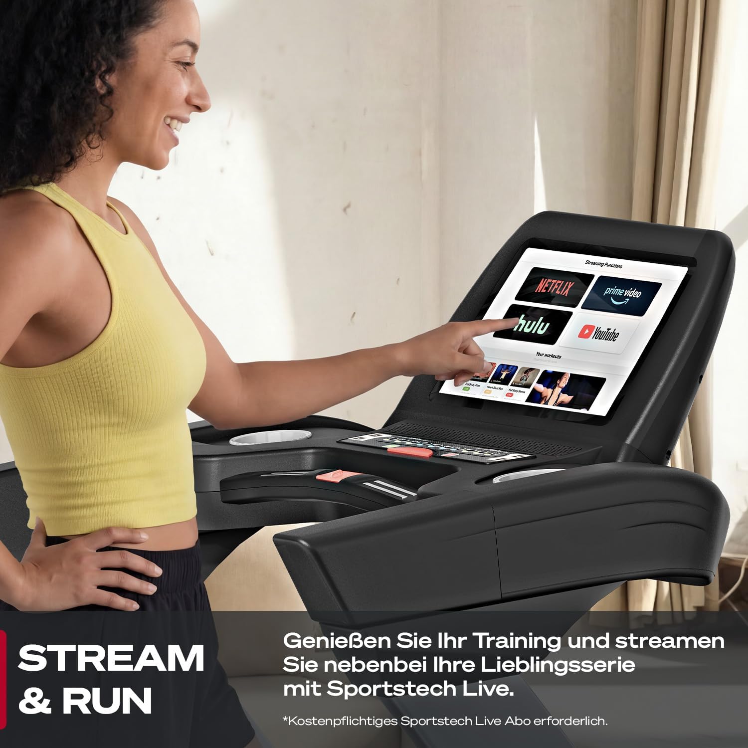 Sportstech, Laufband klappbar mit großem 21,5-Zoll-Touchdisplay, F75 – Bild 8