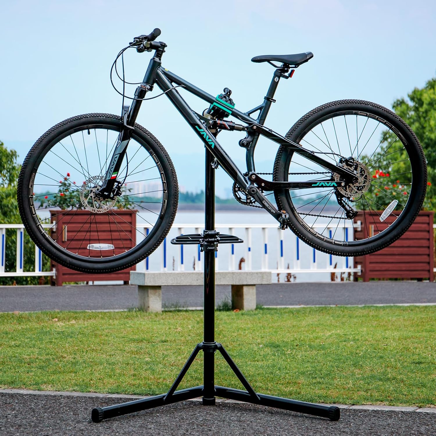 cyclists Profi Fahrrad-Reparaturständer bis 50kg – Klappbarer E-Bike Montageständer aus Aluminium – 360° Drehbar & Höhenverstellbar – Stabiler Arbeitsständer für Schwere MTB & Rennräder (Silber) – Bild 7