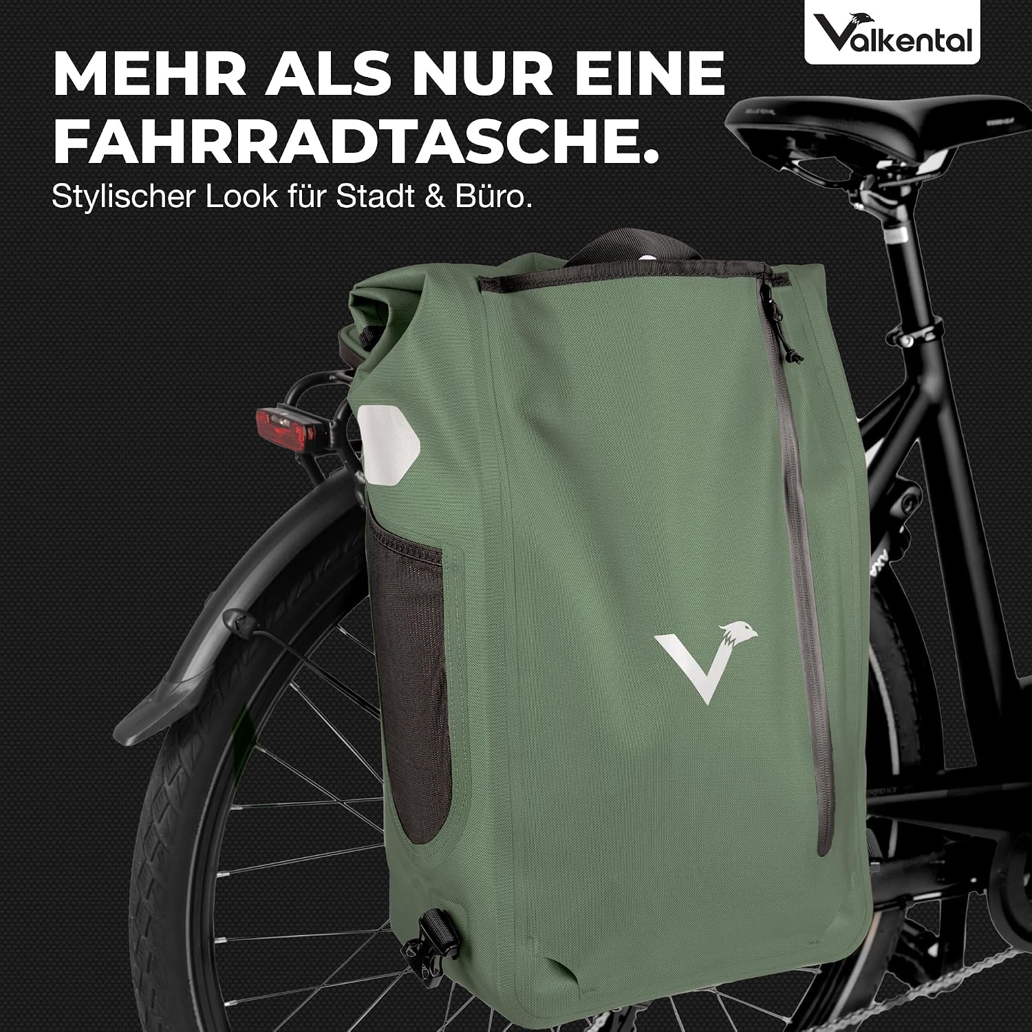 Valkental UrbanX 2in1 Fahrradtasche & Rucksack, 28L – Bild 6