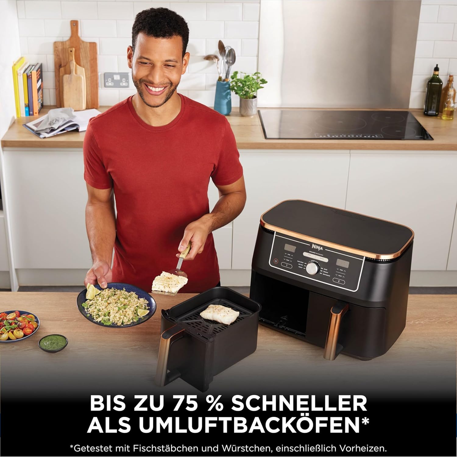 Ninja Foodi MAX Dual Zone Heißluftfritteuse, 9,5 L, 6-in-1, Kupfer/Schwarz – Bild 9