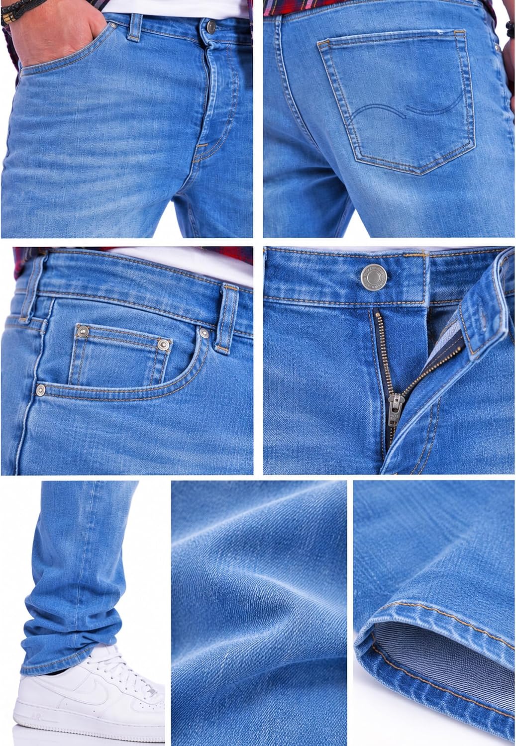 JACK & JONES Herren Jeans Clark ARIS Regular Fit Straight Leg Denim Herrenhose – Bild 5