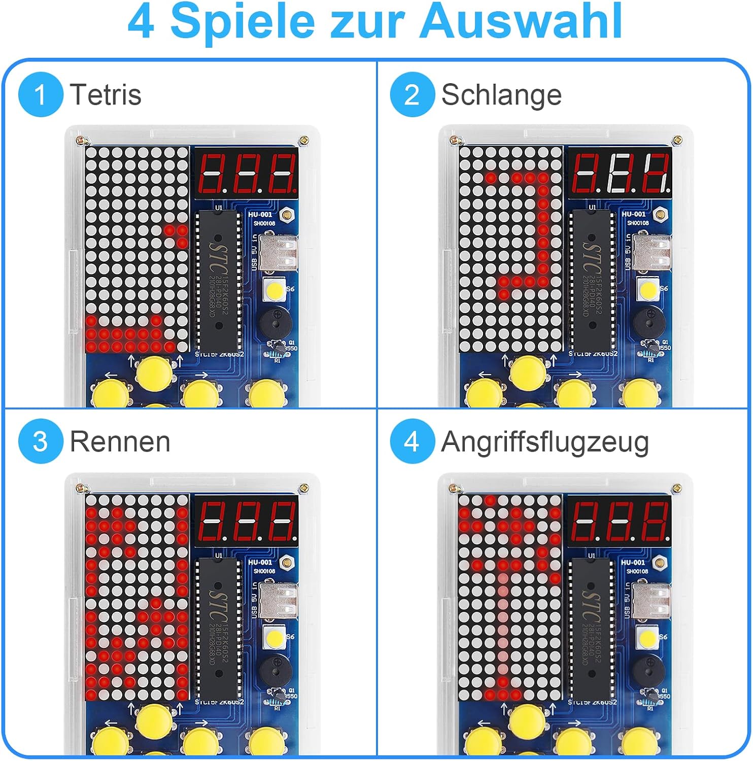 DIY-Spielkonsolen-Handset mit Acrylgehäuse, Lötübungsset, DIY-Retro-Classic-Elektronik-Set für Mint-Schulbildung – Bild 2