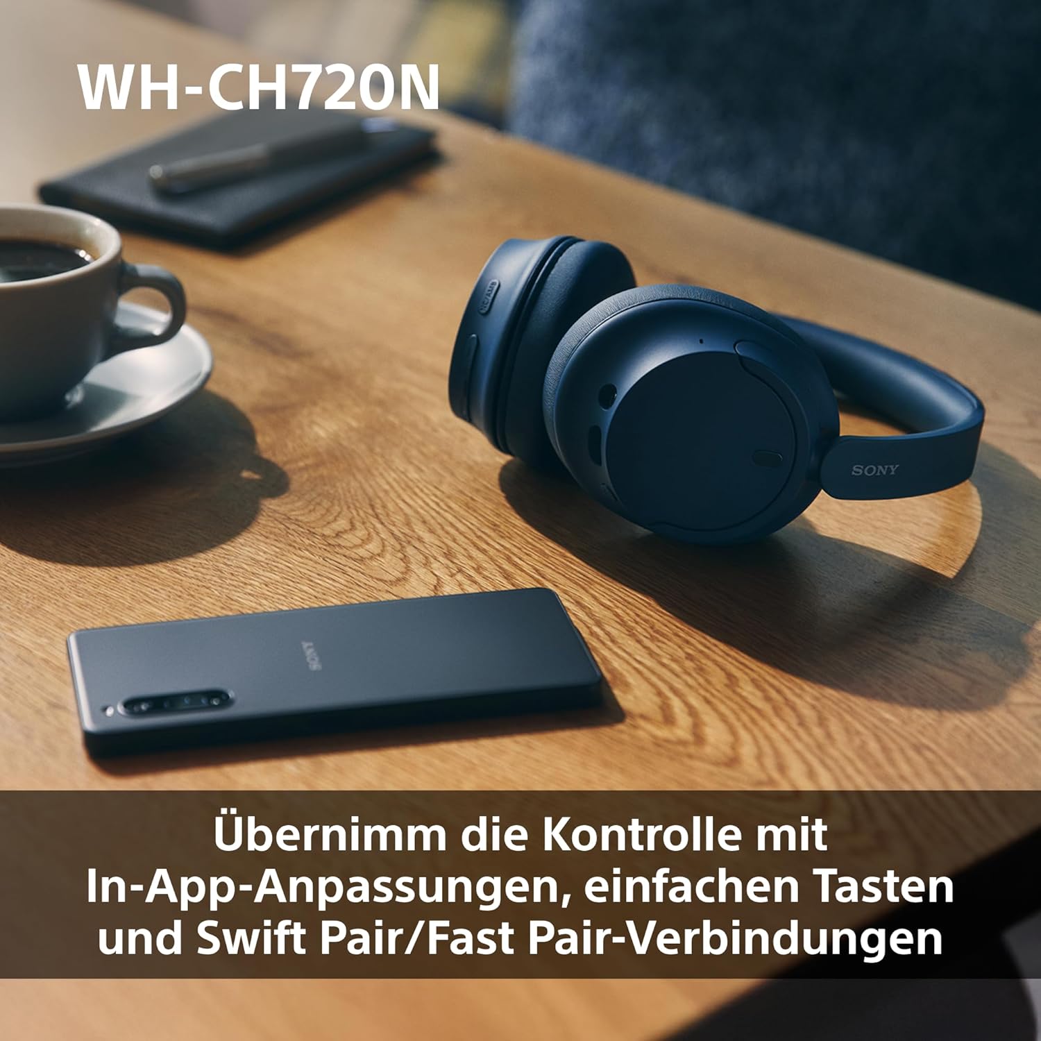 Sony WH-CH720N Kabelloser Bluetooth-Kopfhörer mit Noise Cancelling - bis zu 35 Stunden Akkulaufzeit und Schnellladefunktion - Schwarz – Bild 9