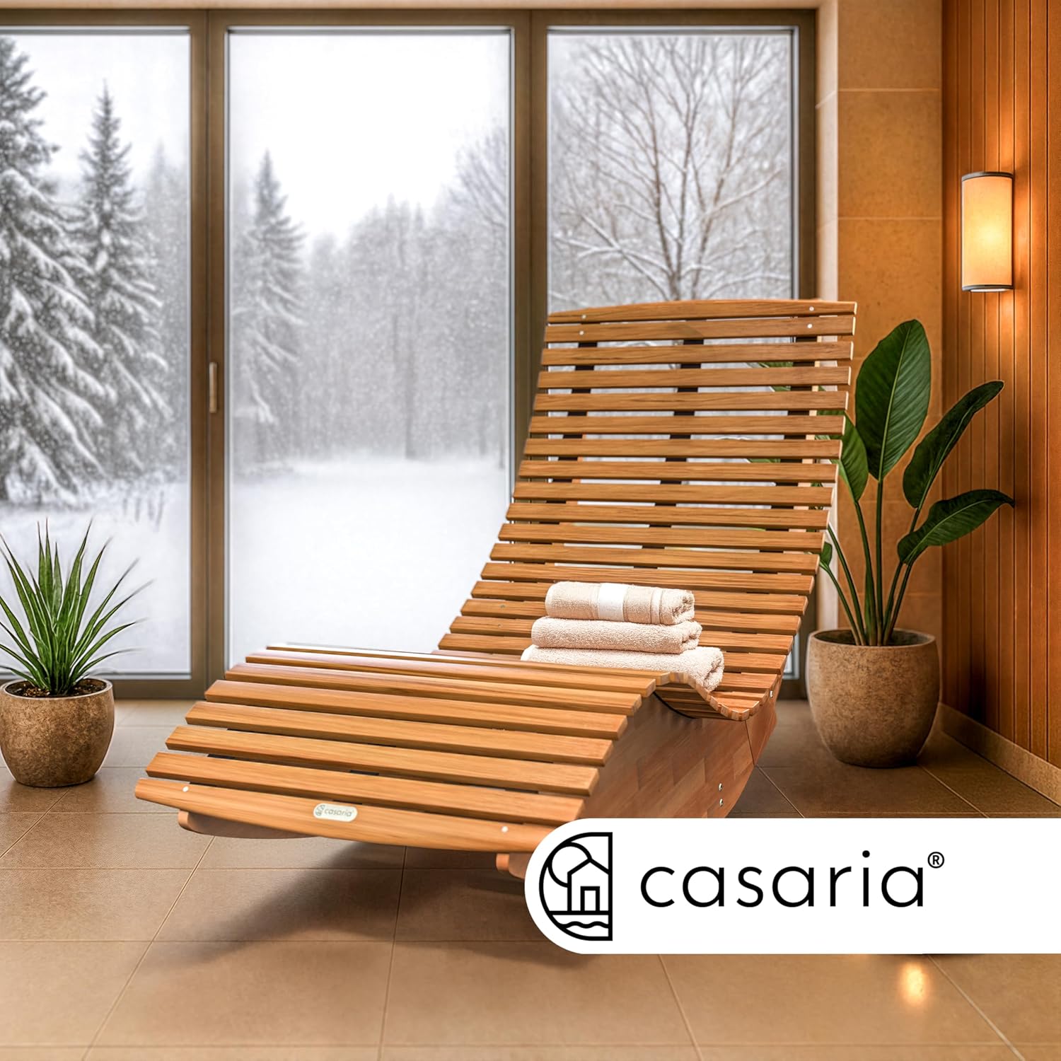 CASARIA Sonnenliege mit Schaukelfunktion FSC®-Zertifiziert, 2er-Set, braun – Bild 5