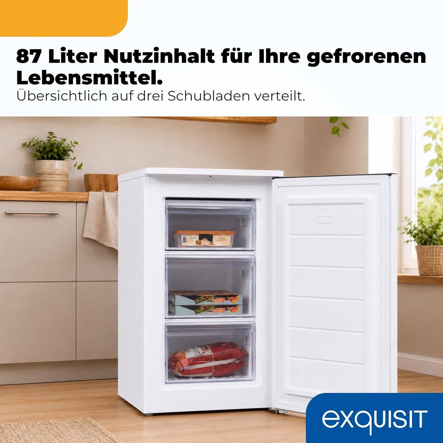 Exquisit Gefrierschrank GS581-040Cweiss - 87 L Nutzinhalt - 85,5 cm Höhe – Bild 4