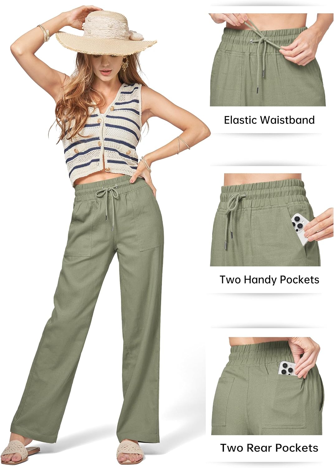 WILLIT Leinenhose Damen Hose Sommerhose Freizeithose – Bild 5