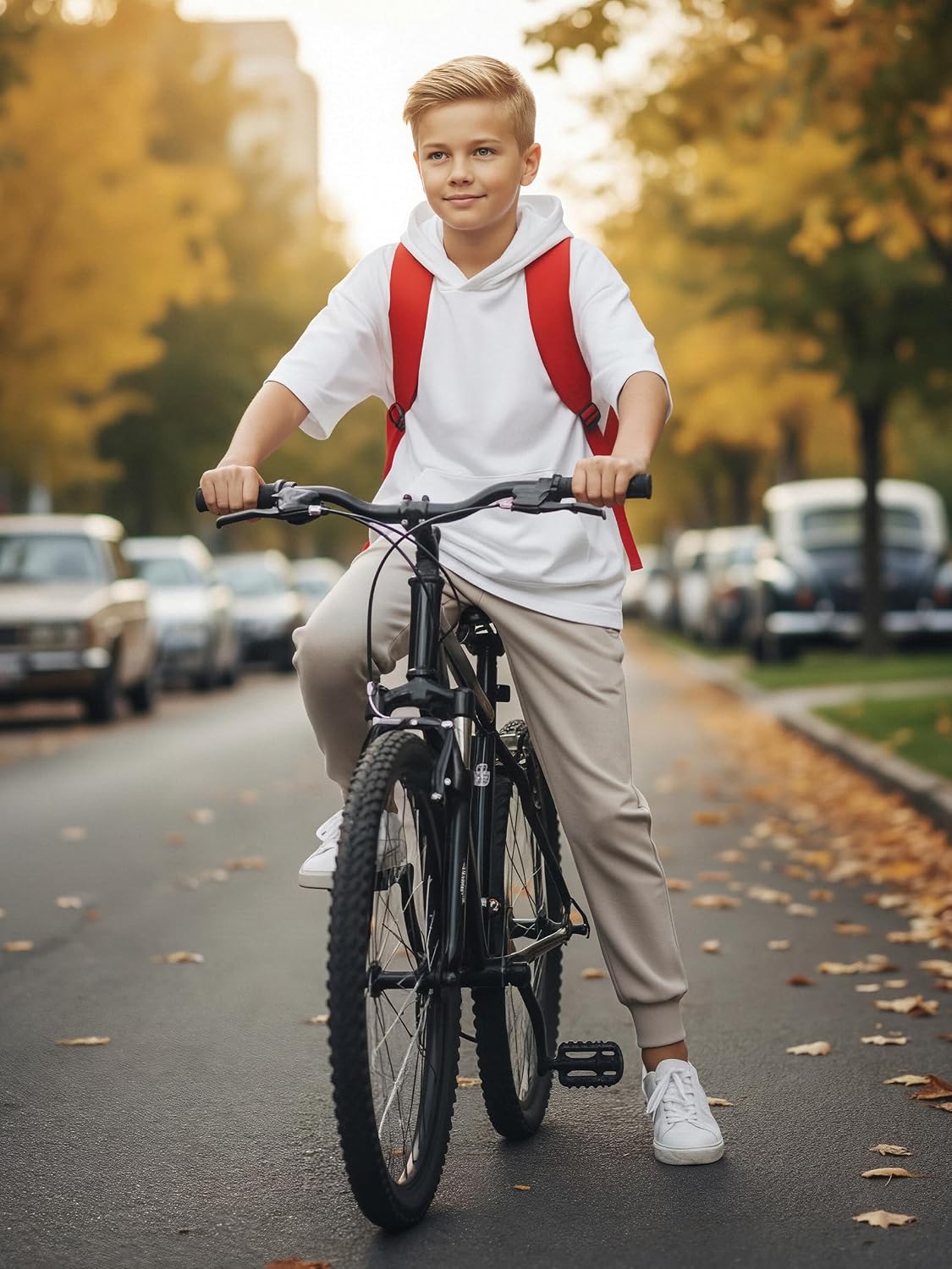 Jungen Jogginghose aus Baumwolle mit Reißverschlusstaschen und Kordelzug – Bild 3