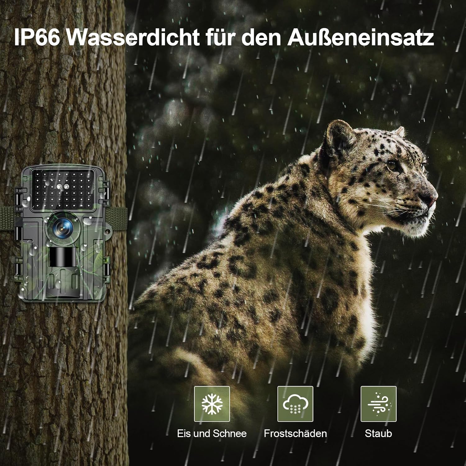 Lutranstra Wildkamera, 4K Video, 60MP, WLAN mit Handyübertragung APP – Bild 7