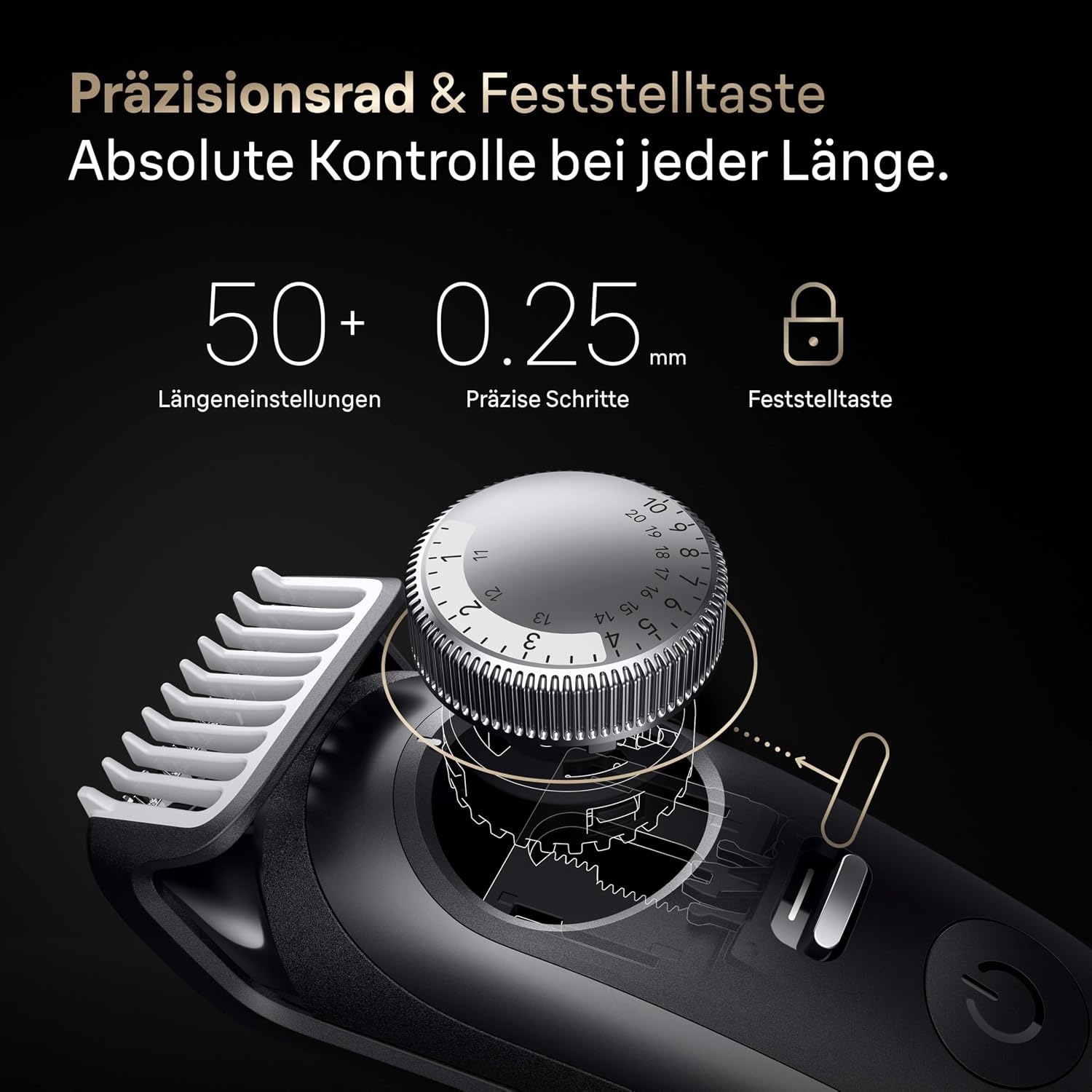 Braun Barttrimmer Series 9, Kabelloser Bartschneider Herren, BT9525, Titan – Bild 4
