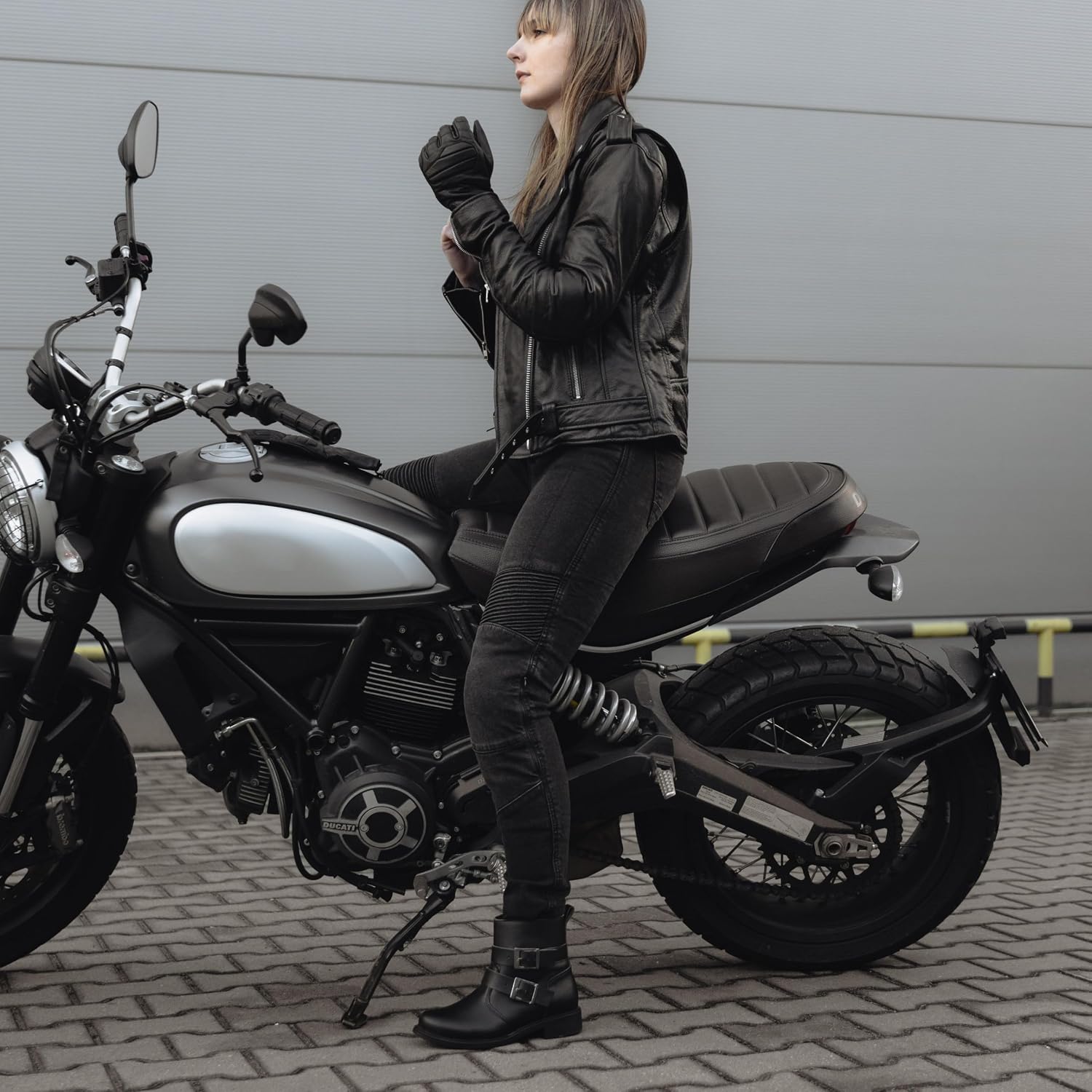 OZONE MOTO Agness II Lady Motorradjeans Damen | Aramidfaser Futter | Knie Protectoren Stufe 2 | Taschen für Hüft und Steißbeinprotektoren | Slim Fit – Bild 7