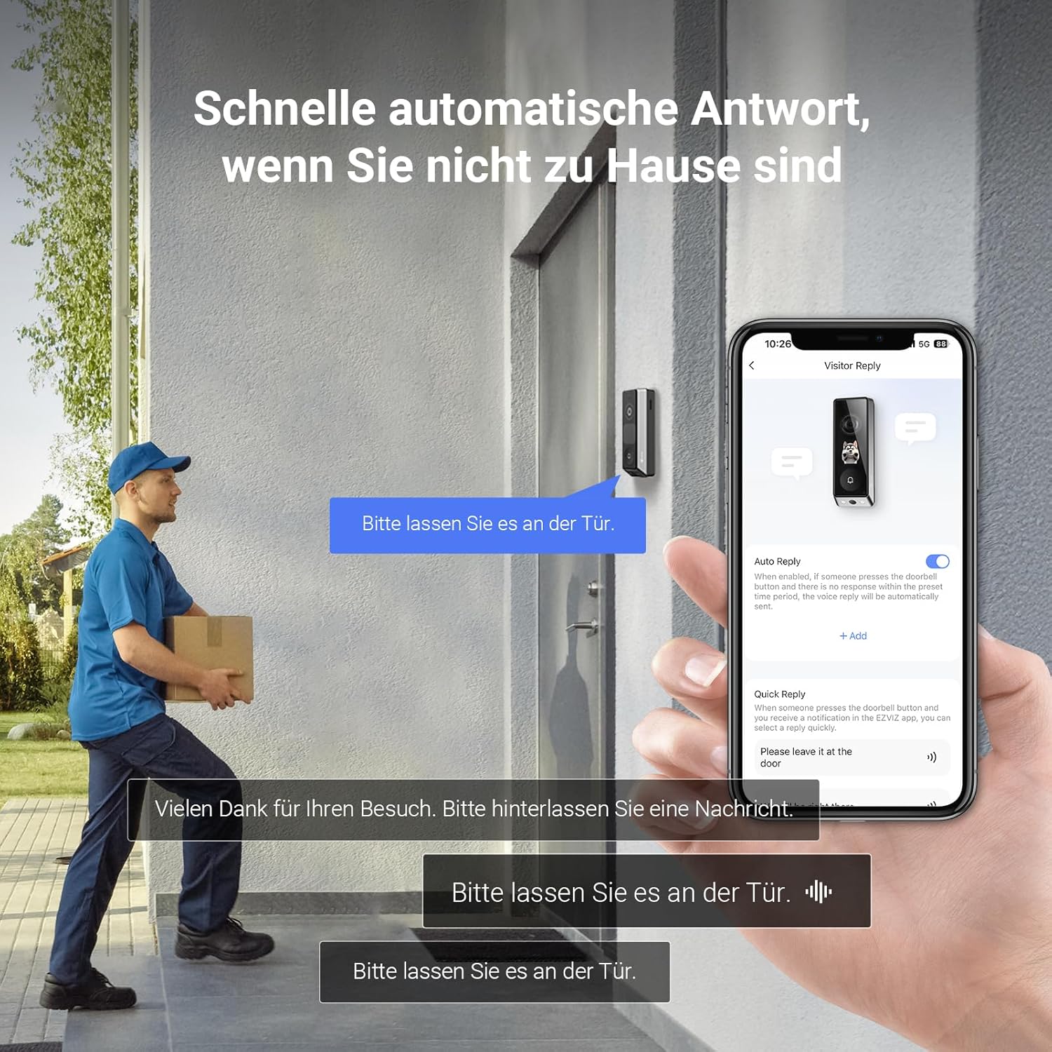 EZVIZ EP8 Ultra WLAN Video Türklingel Kabellos mit Dual-Kamera 6MP+2MP – Bild 8