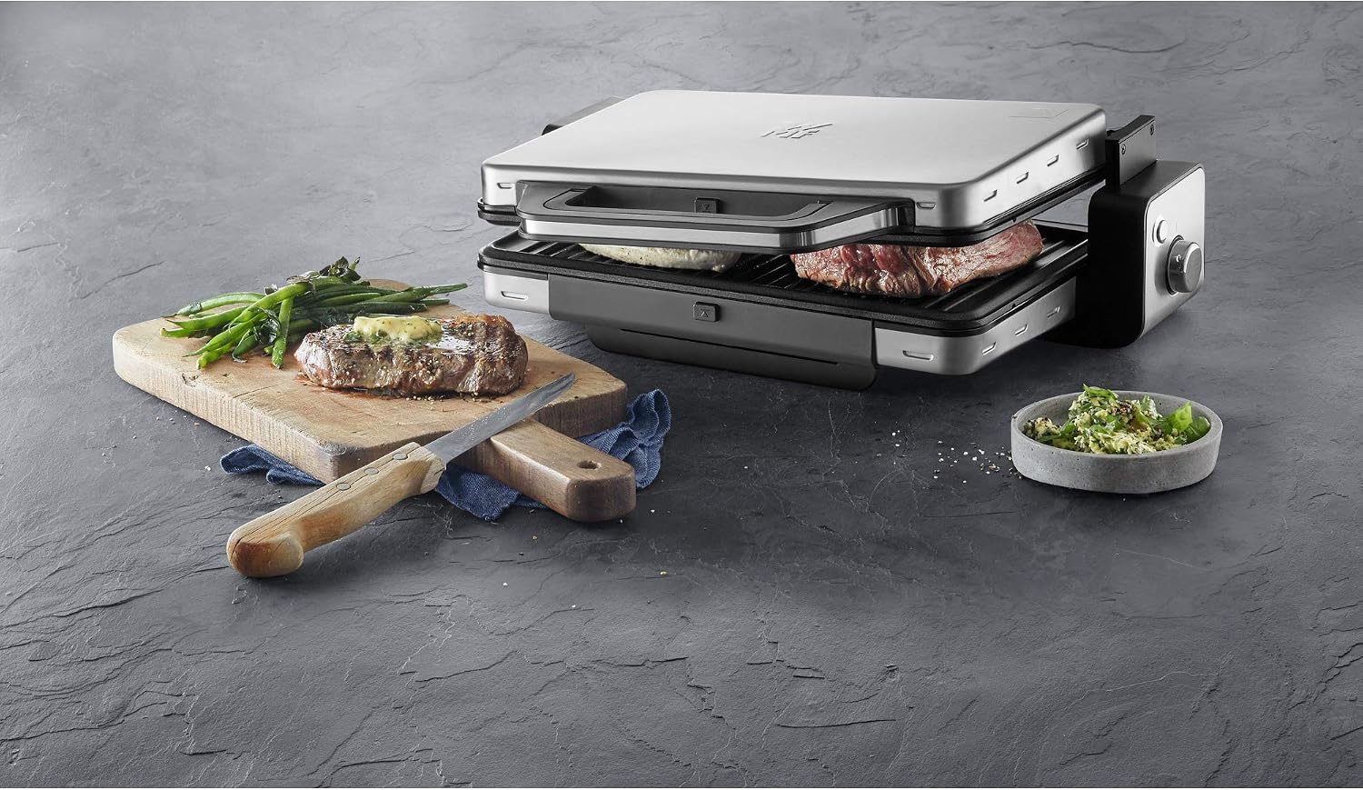 WMF Lono Kontaktgrill 2-in-1, Tischgrill, Plattengriller, Kontaktgrill abnehmbare Platten, spülmaschinenfeste Grillplatten, 2100 W – Bild 13