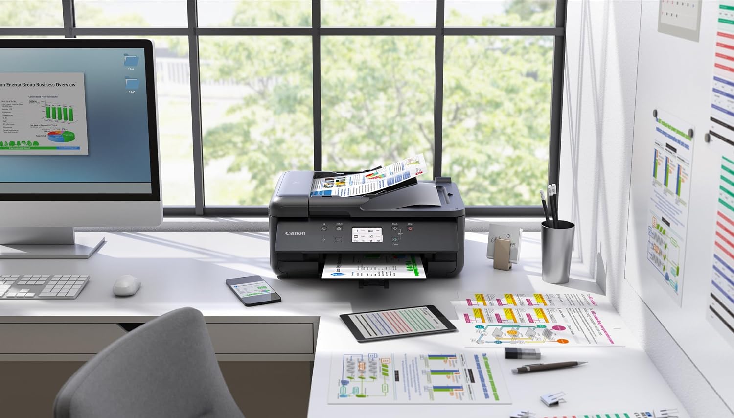 Canon PIXMA TR7650 Multifunktionsdrucker DIN A4 - Farbtintenstrahldrucker schwarz 4 in 1 (Scanner, Kopierer, kabelloser Drucker, Fax, Cloud Link, ADF, WLAN, LCD, 4800 x 1200 DPI, AirPrint & Mopria) – Bild 6