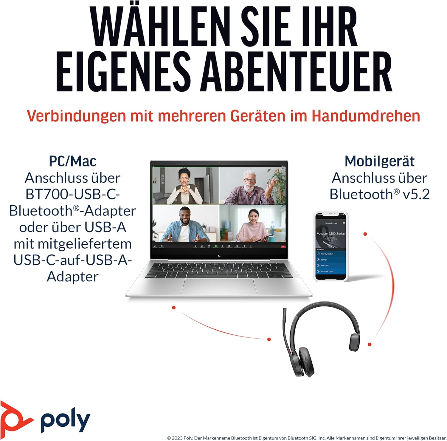 Poly Voyager 4310-M UC Bluetooth Headset für Teams & Hybrid Work – Bild 5