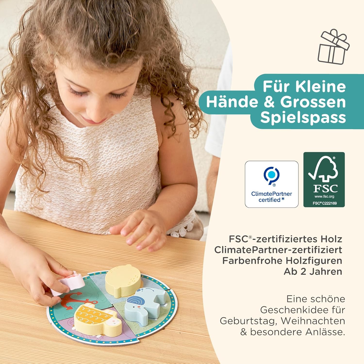 Nene Toys Fühlspiel ab 2 Jahren – Kinderspiel & Lernspiel aus Holz – Bild 7