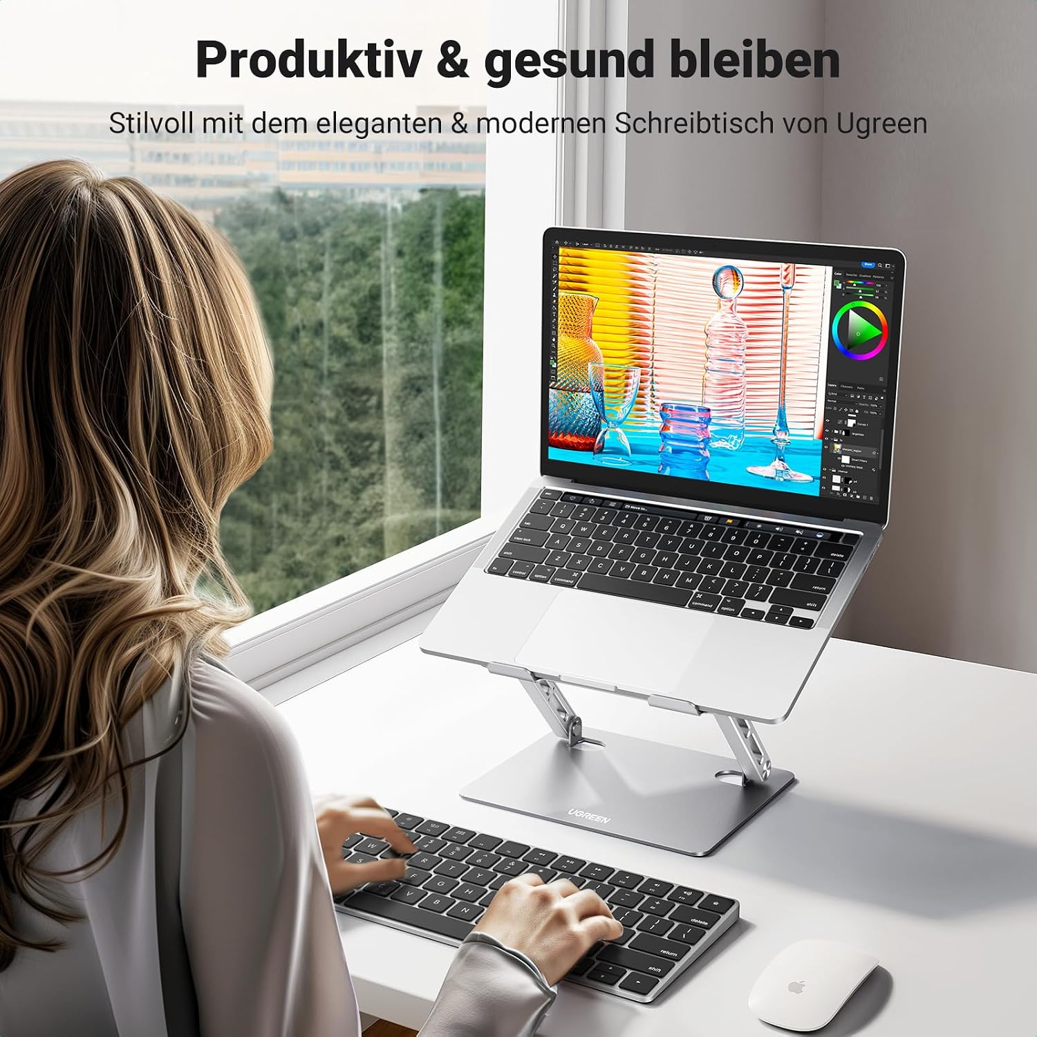 UGREEN Laptop Ständer Aluminium Höhenverstellbarer Laptop Stand 10-17.3" – Bild 4