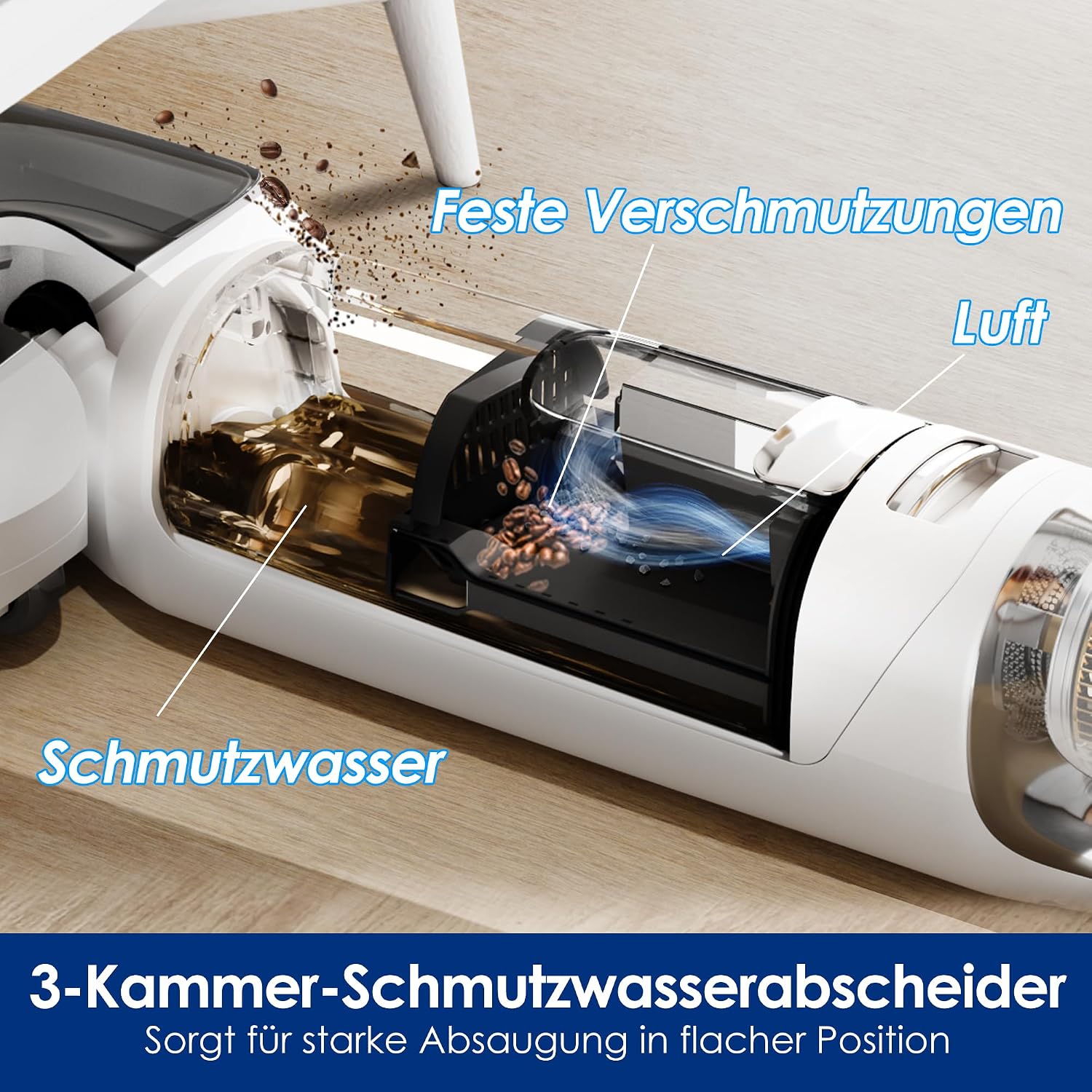 Tineco Floor One Stretch S6 Nass Trockensauger, 20Kpa,180°-Flachdesign – Bild 4