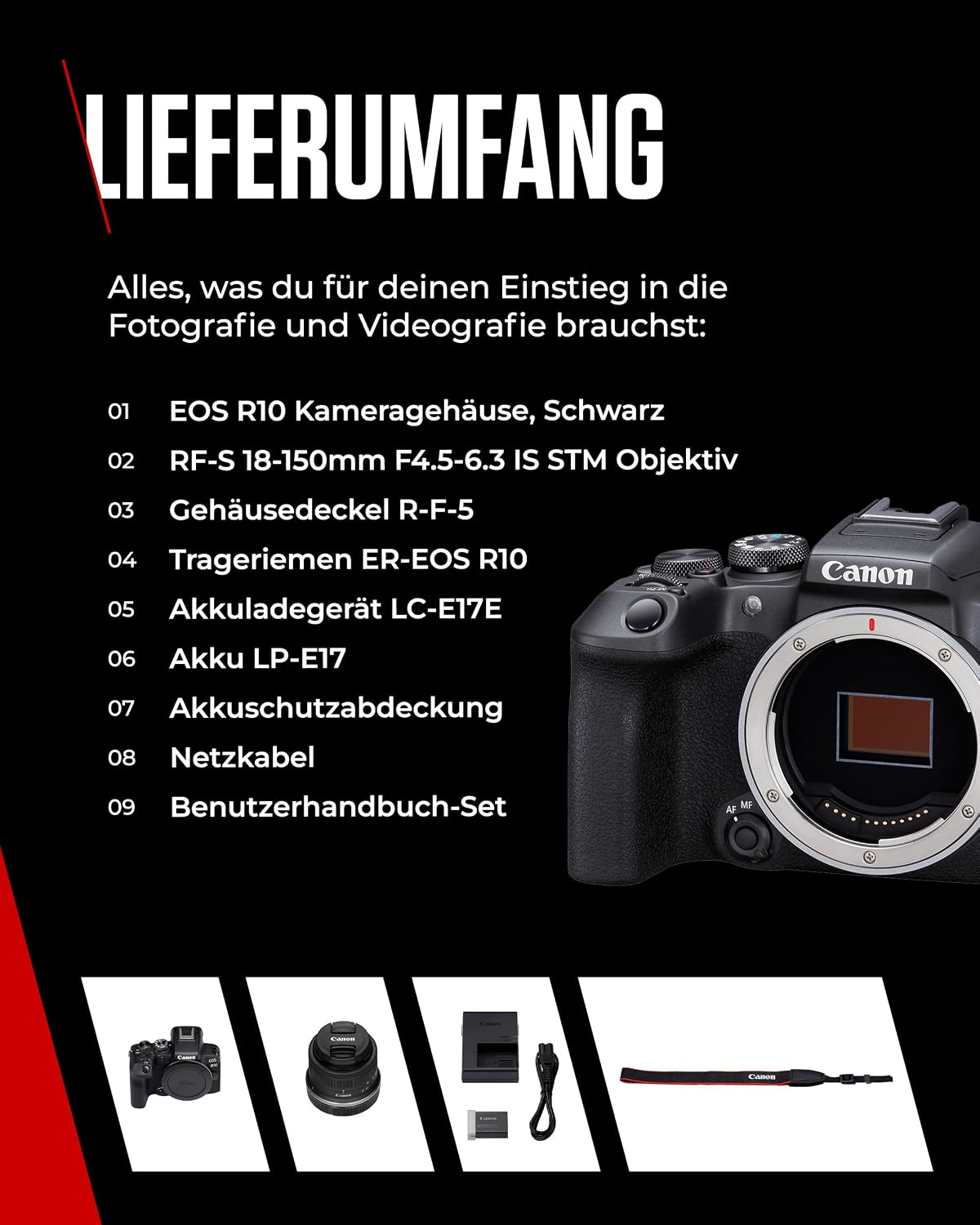 Canon EOS R10 Kamera spiegellose Camera + RF-S 18-150mm F4.5-6.3 is STM Objektiv (Hybridkamera, DSLR Upgrade, 15 B/s, 4K Videos, Dual Pixel CMOS AF II Fokussystem, WLAN) schwarz – Bild 10