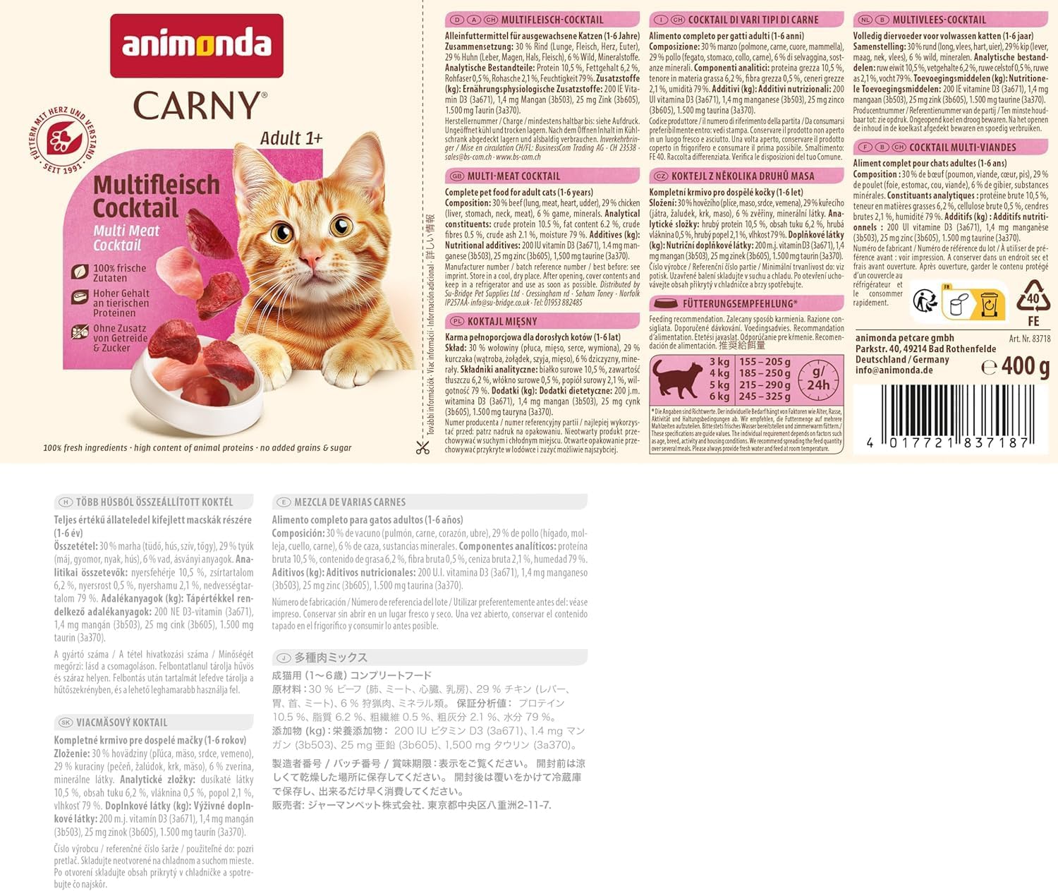 animonda Carny Adult Katzenfutter nass Kräftige Variation (12 x 400g) – Bild 8