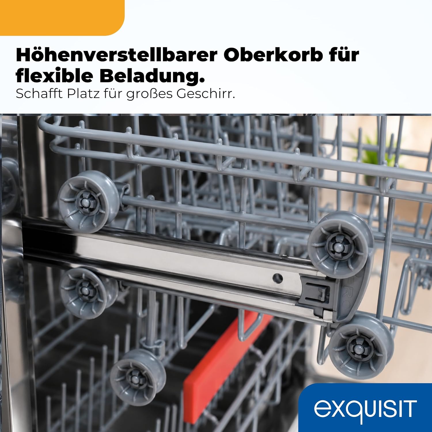 Exquisit Geschirrspüler 11 Maßgedecke | Energieklasse C | 7 Programme | Eco, Intensiv & Glas | Aquastop | Besteckschublade | Extra-Trocknung | Startzeitvorwahl 24 h | Unterbaufähig | Schwarz – Bild 8