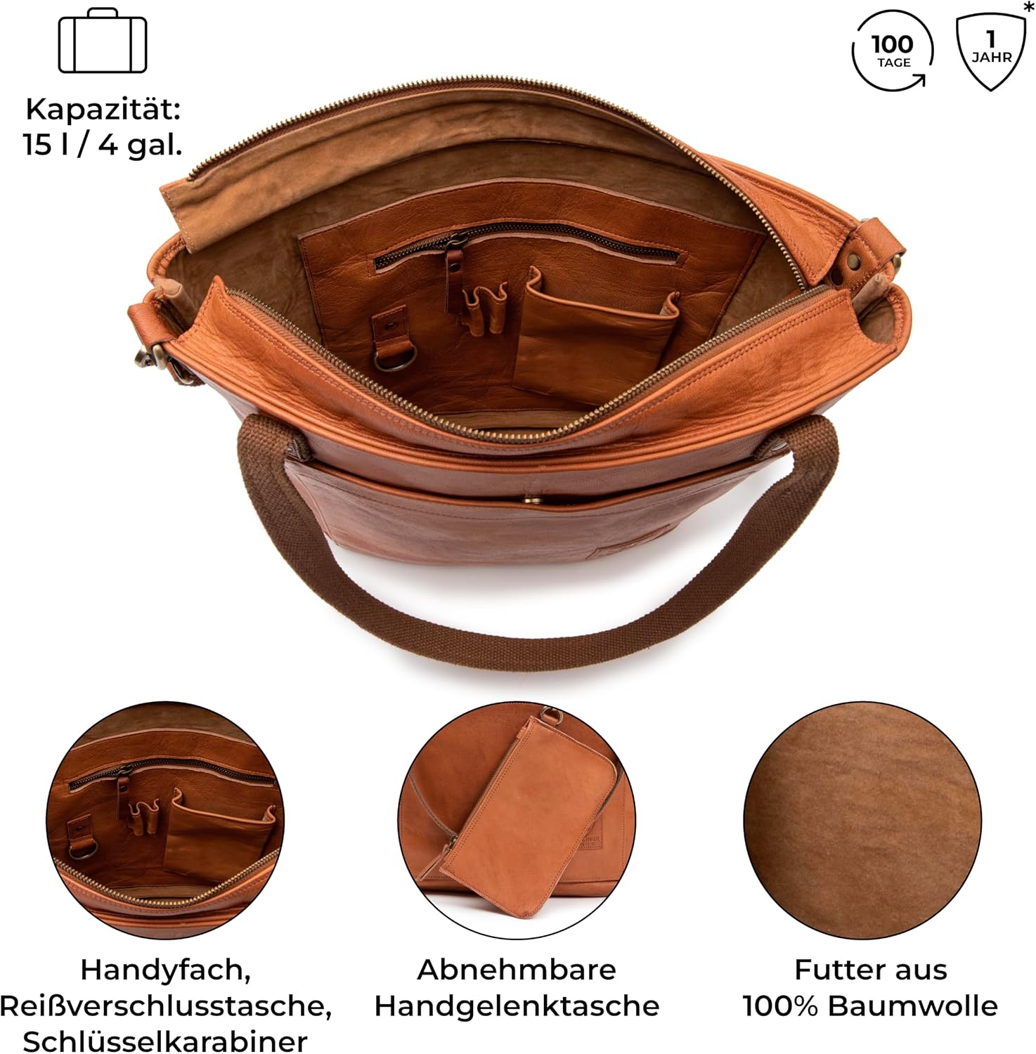 Berliner Bags Schultertasche Verona, Shopper aus Leder – Bild 4