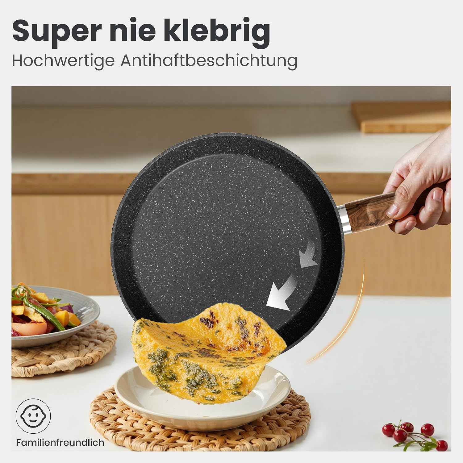 DishDelight Induktions-Kochgeschirr-Set mit Grillplatte 30-teiliges Induktions Töpfe Set Topf und Pfannenset mit Deckel Granit Antihaftbeshichtung Topfset Kochtopf – Bild 4
