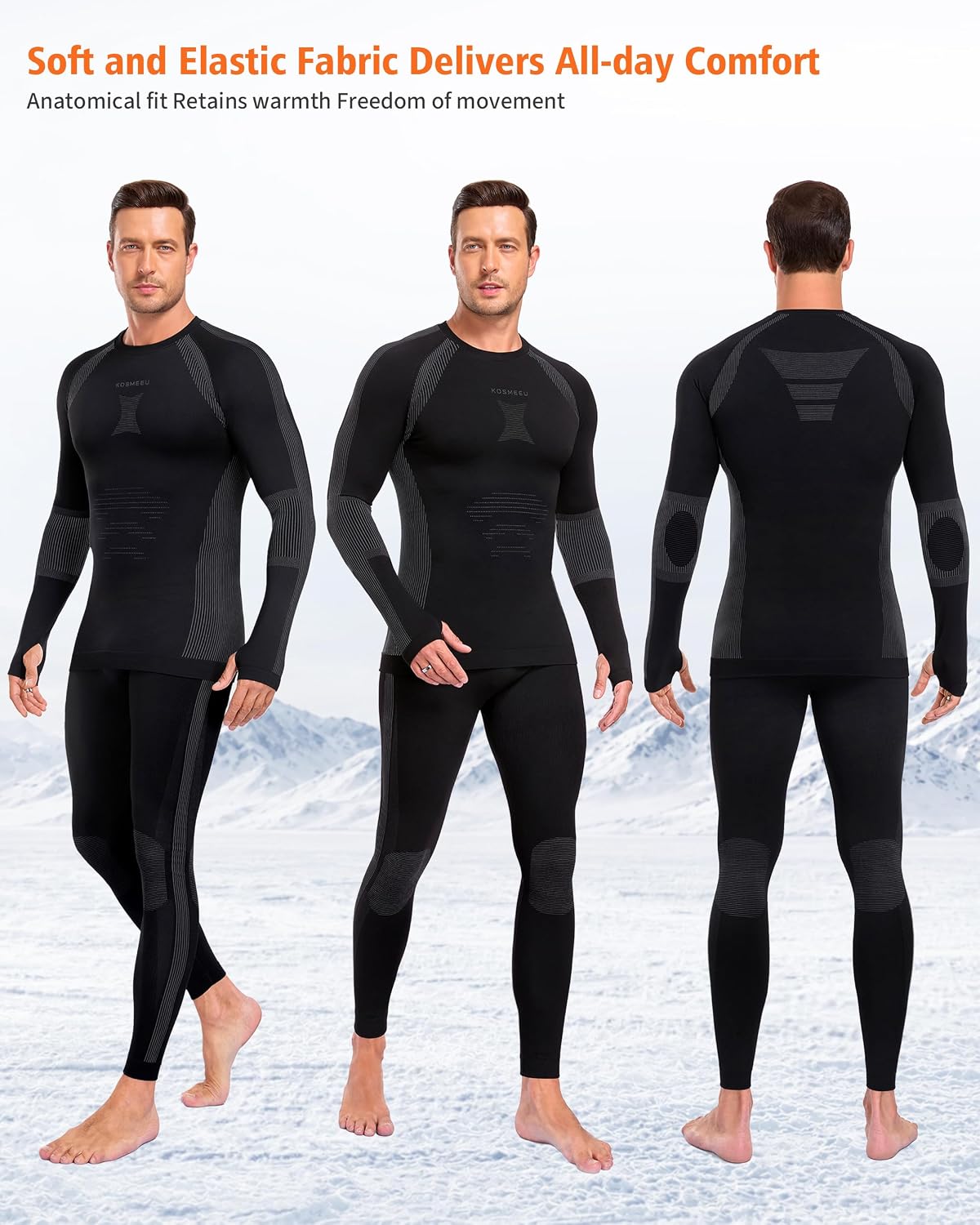Thermounterwäsche Herren Skiunterwäsche Funktionsunterwäsche Thermowäsche – Bild 3