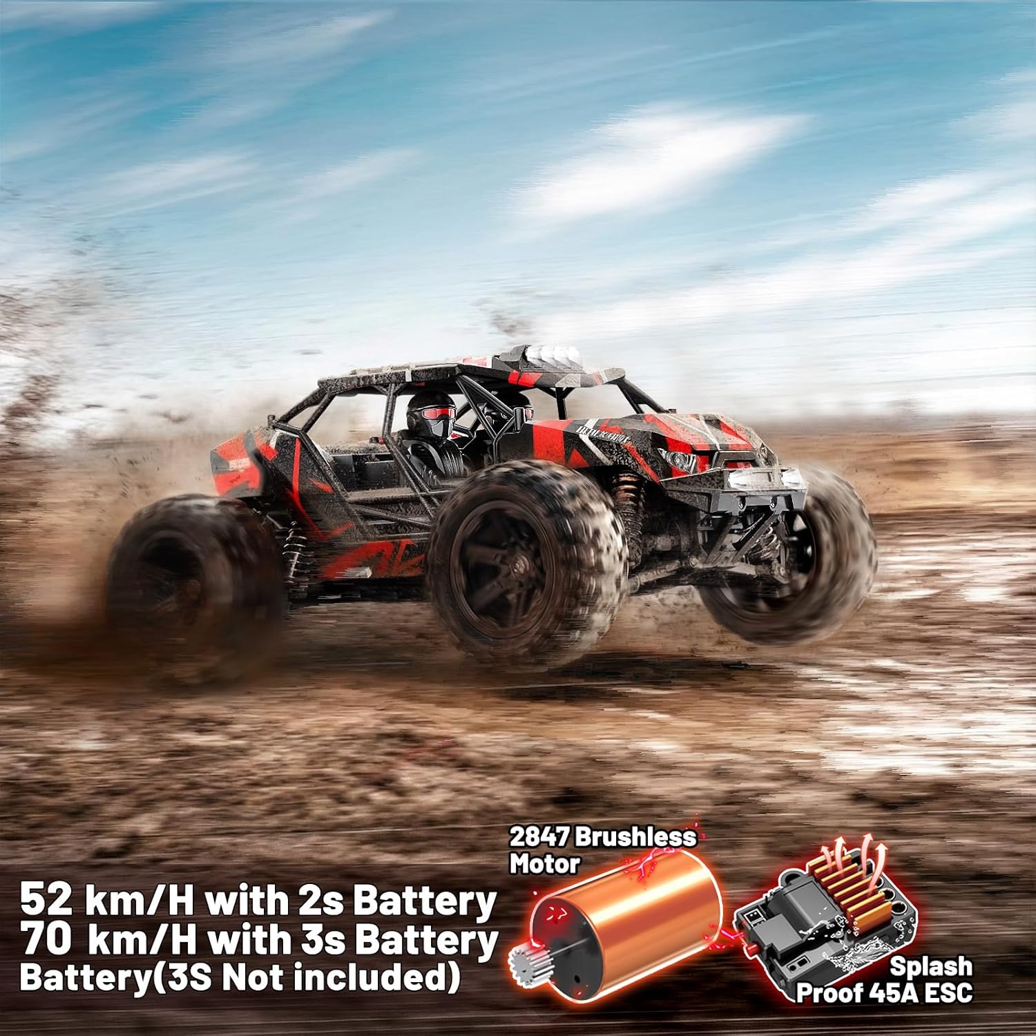 Ferngesteuertes Auto Erwachsene 1:14 Brushless RC Auto RC Car Truck 52 km/h – Bild 2