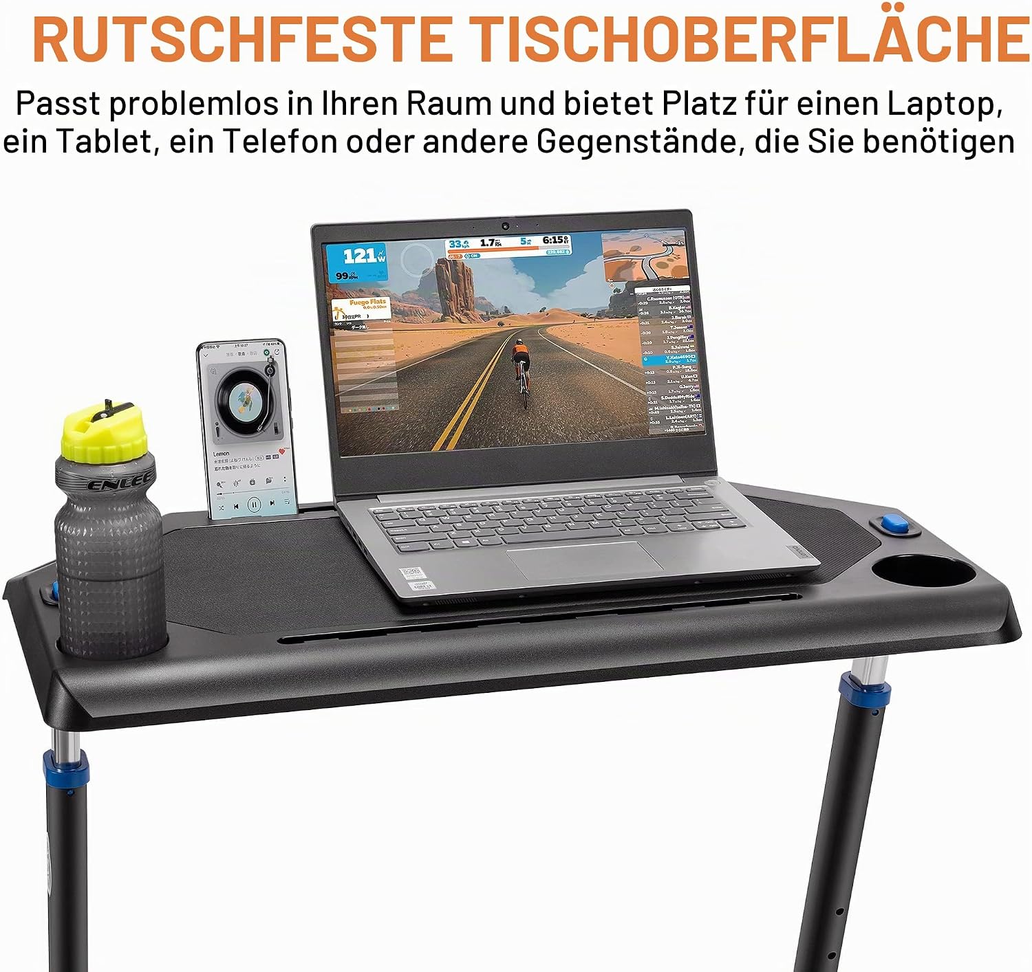 CXWXC Fahrrad Trainingstisch für den Innenbereich, Verstellbarer Ständer mit Gleitfläche – Tragbarer Fahrradtrainer Fitnesstisch mit abnehmbaren Rädern – Bild 6