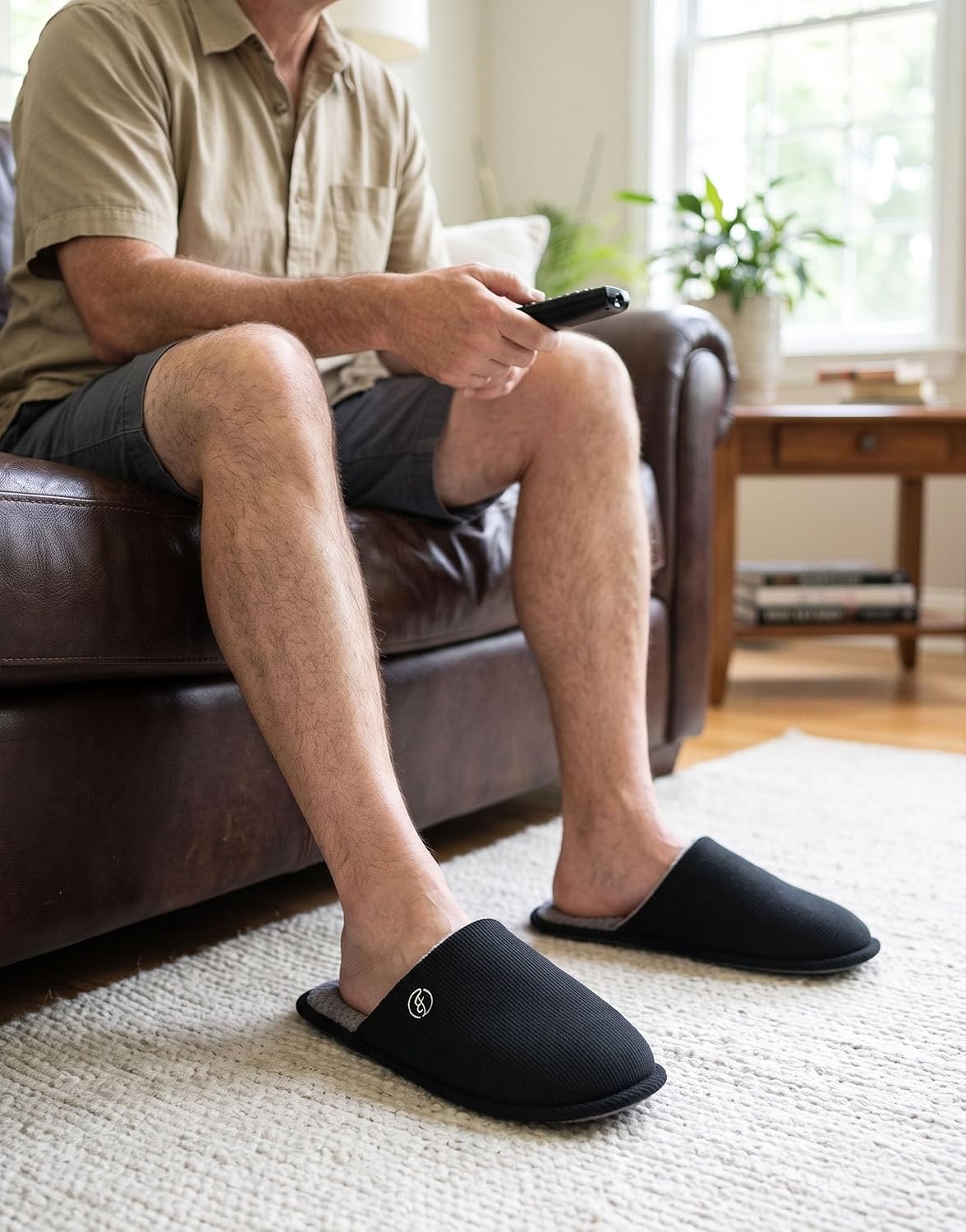 EverFoams Herren Strick Hausschuhe Leichter Memoryschaum Innen Pantoffeln – Bild 2