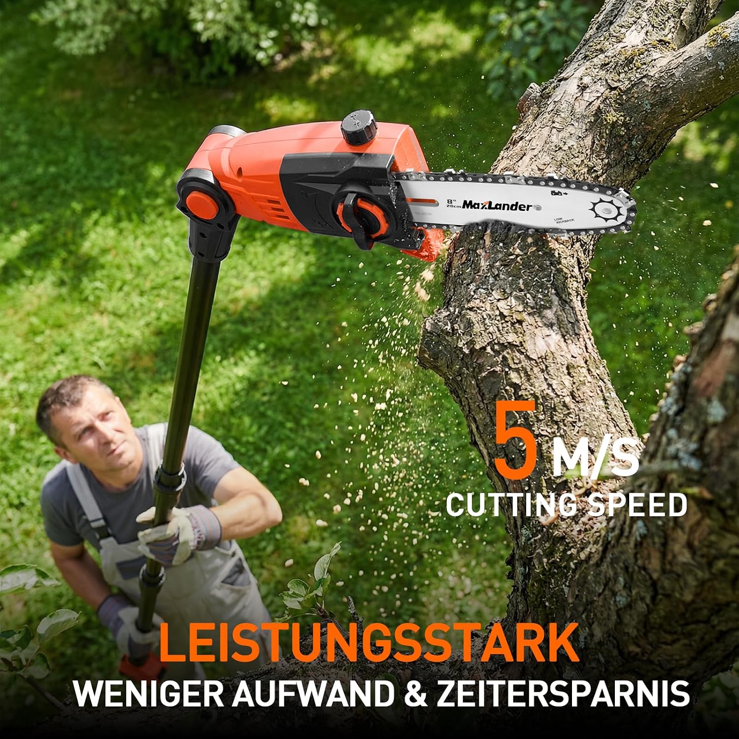 MAXLANDER 2-in-1 Akku Heckenschere und Hochentaster Set – Bild 6