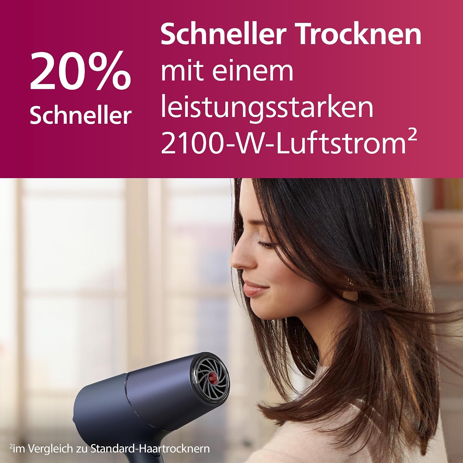 Philips Haartrockner 5000 Series, ThermoShield Technologie, Ionisierungsfunktion, 2.300 W, Metallic-Blau, mit 9-mm- und 11-mm-Stylingdüse, Volumendiffusor, BHD510/20 – Bild 4