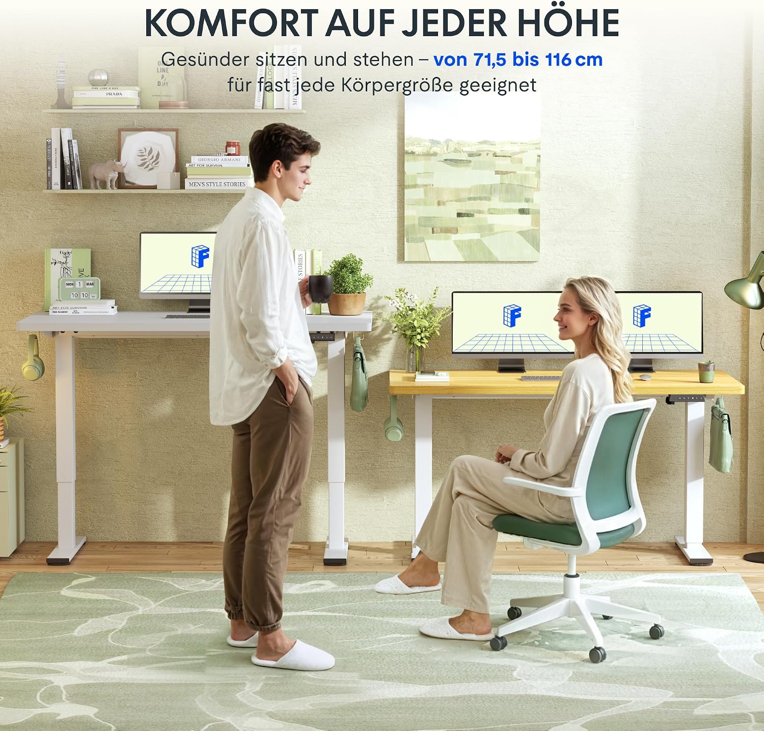 FLEXISPOT Höhenverstellbarer Schreibtisch Basic 140x80cm – Bild 6