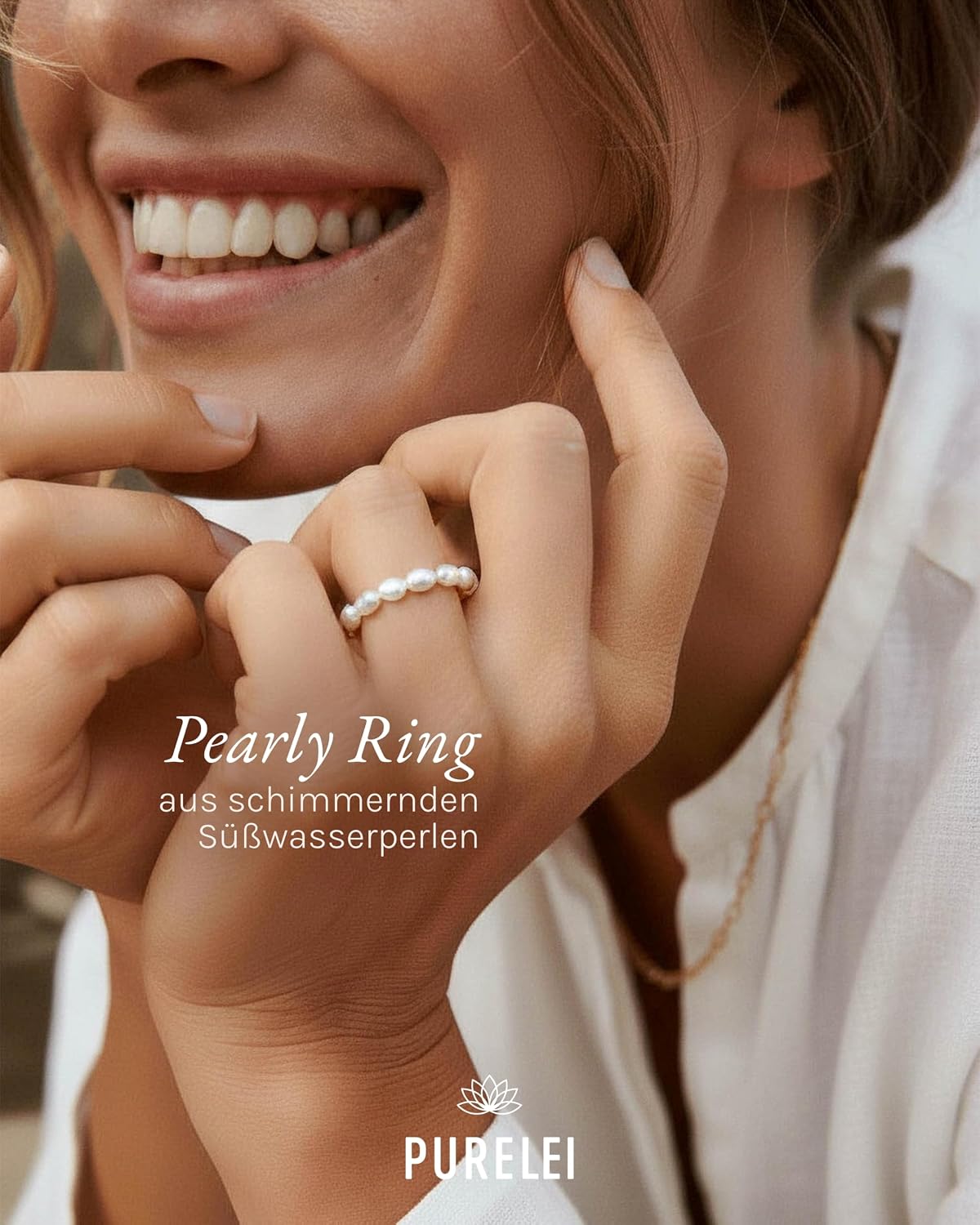 Purelei Perlen Anti Stress Ring – Verstellbarer Damenring aus hochwertigen Perlen – Wasserfester Ring Damen – Anti Stress Ring – Schmuck für deinen individuellen Look – Bild 2