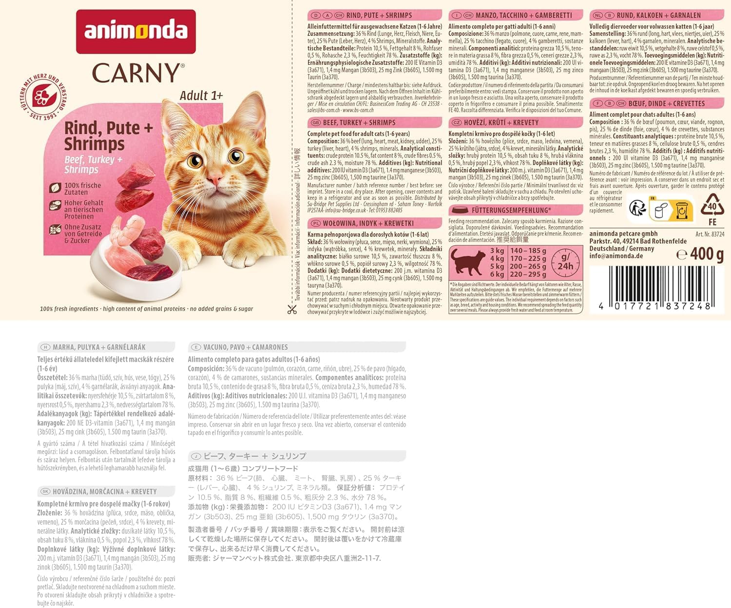 animonda Carny Adult Katzenfutter nass Kräftige Variation (12 x 400g) – Bild 9