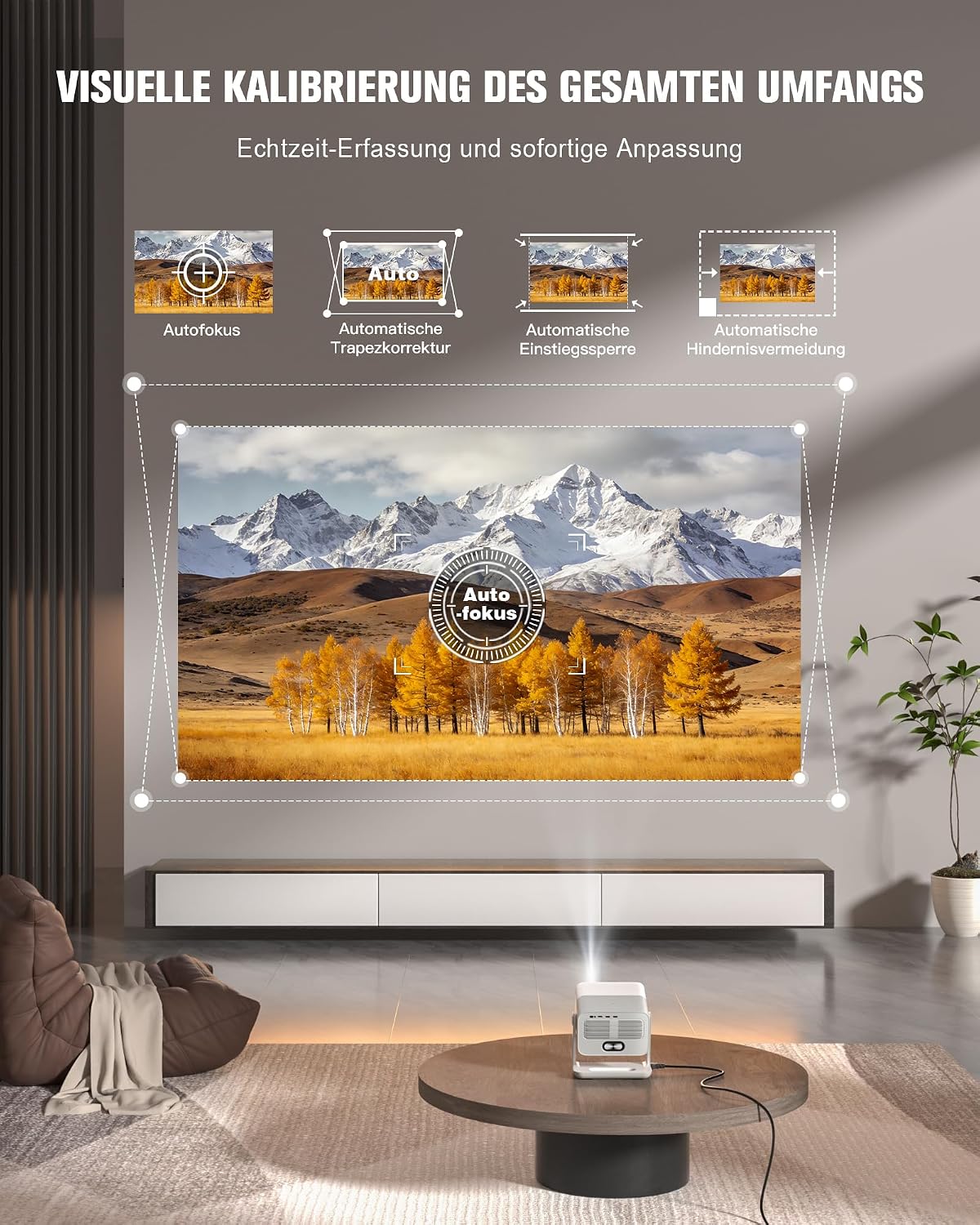 Beamer 4K Google TV 4000ANSI Dolby Audio FHD 1080P Outdoor Beamer Smart – Bild 8