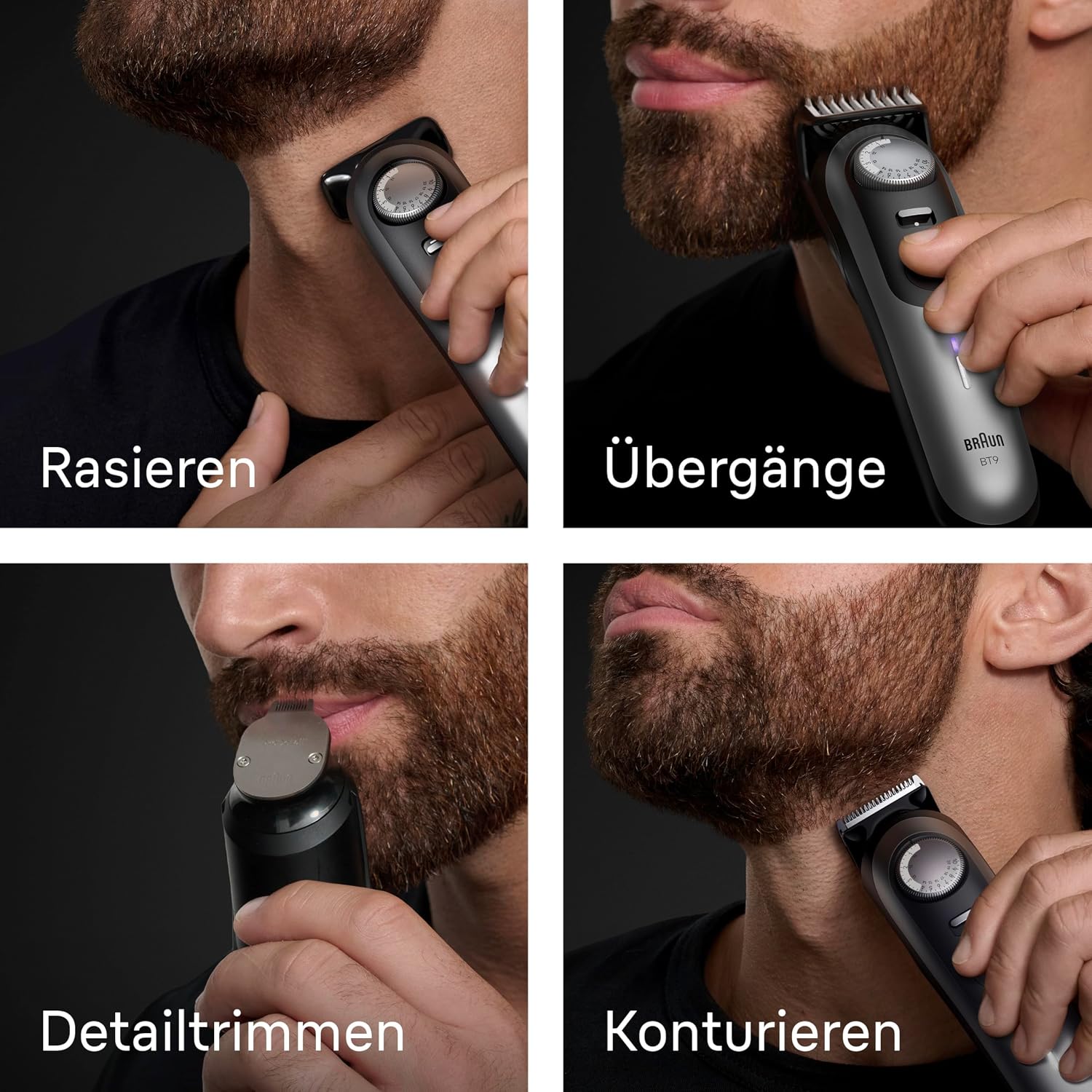 Braun Barttrimmer Series 9, Kabelloser Bartschneider Herren, BT9525, Titan – Bild 5