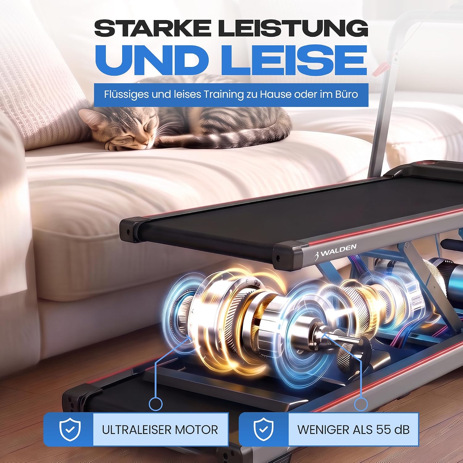 Elektrisches Laufband für den Heimgebrauch, klappbar, 1-2,5 PS, 12 voreingestellte Programme, LCD-Display, 1-10 km/h (1) – Bild 6
