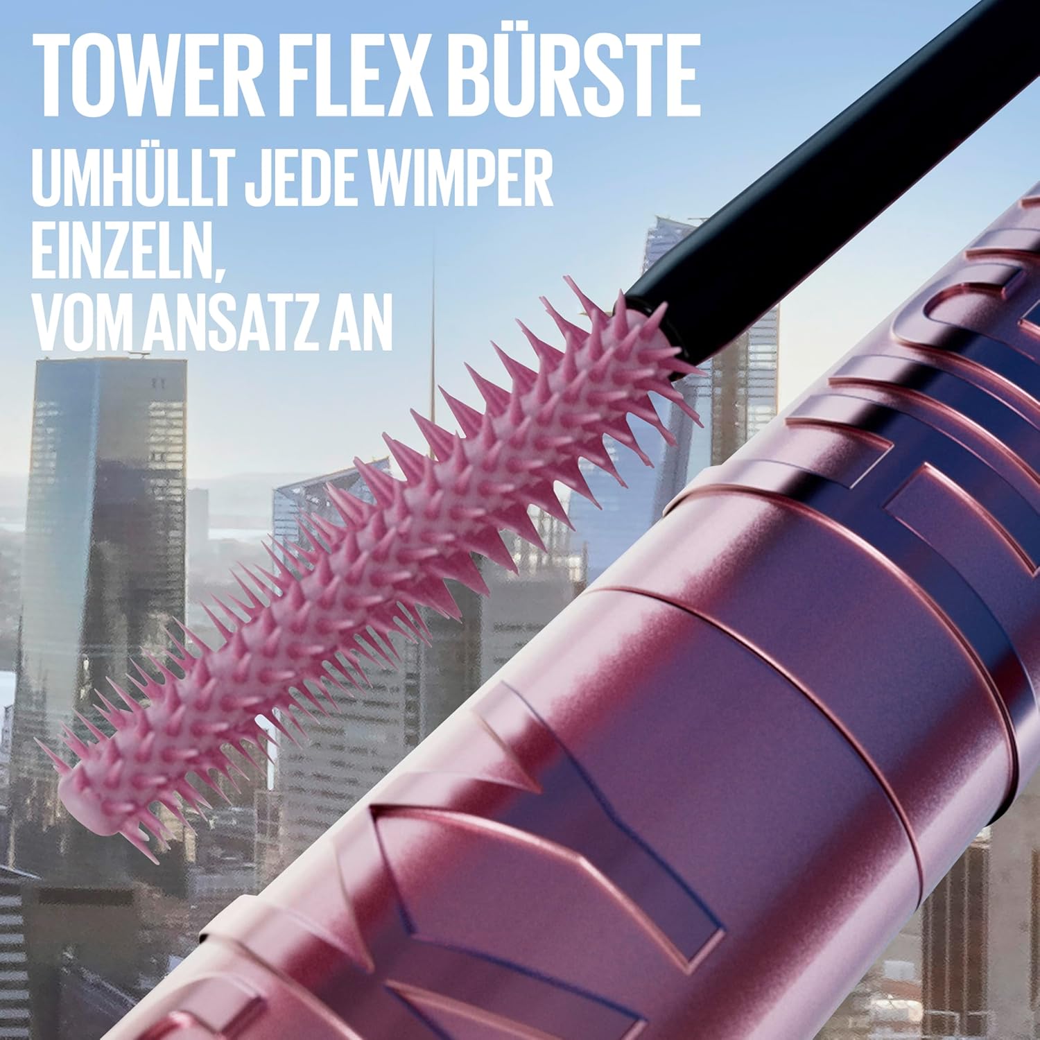 Maybelline New York Sky High Mascara für extreme Länge & volles Volumen, Tower Flex Bürste für Definition bis in die Spitzen, Formel mit Bambusextrakt, Schwarz (Very Black) – Bild 5