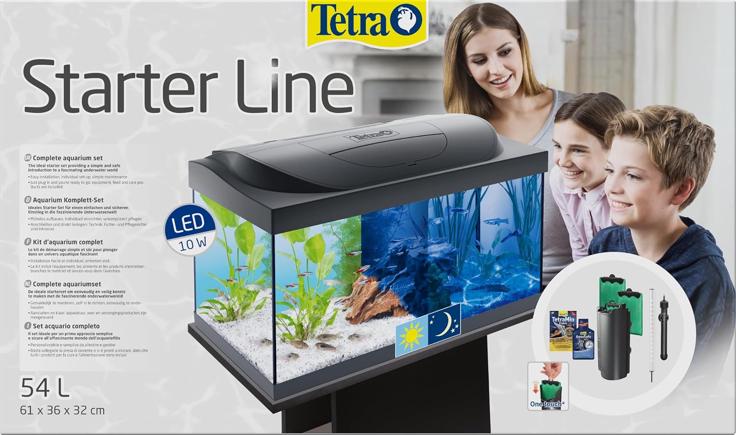Tetra Starter Line 54 L Aquarium Komplett-Set mit LED-Beleuchtung, schwarz – Bild 2