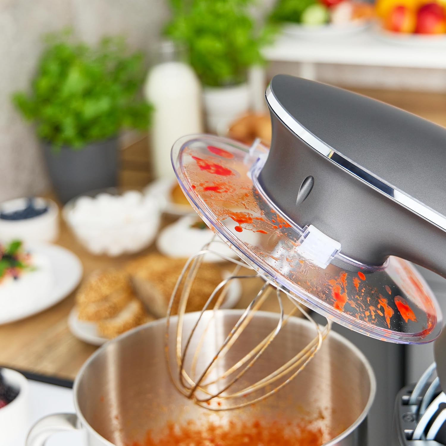 MPM Planetarische Küchenmaschine MRK-23 - Multifunktional Mixer Küche 7l - Küchengeräte Vielseitig Einsetzbar max. 2400W - Zwei Schüsseln - Drei wechselbare Rührbesen – Bild 9