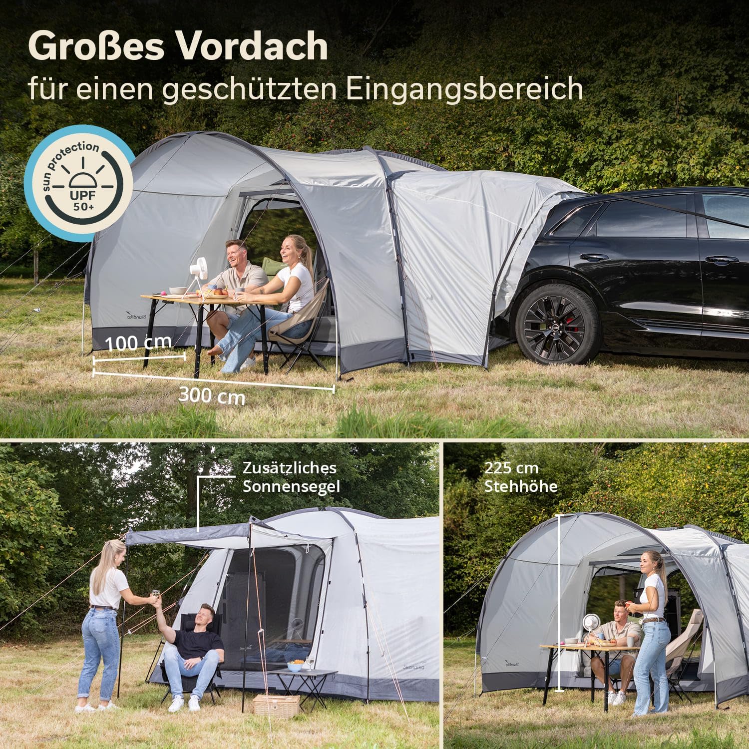 Skandika Autozelt Pitea 4 Flex Protect | Zelt für 4 Personen, Autozelt Plus Schleuse für Van, SUV, eingenähter Zeltboden, mit Sonnendach, Wassersäule 5000 mm, UPF 50+ | Zelt, Camping, Outdoor – Bild 6