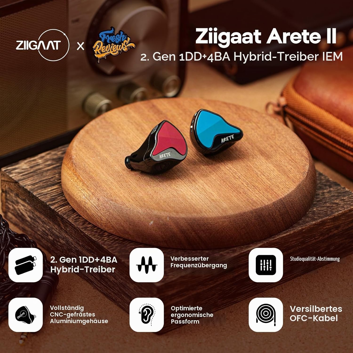 LINSOUL ZiiGaat x Fresh Reviews Arete II 1DD+4BA 2nd Hybrid-In-Ear-Monitor – Bild 2